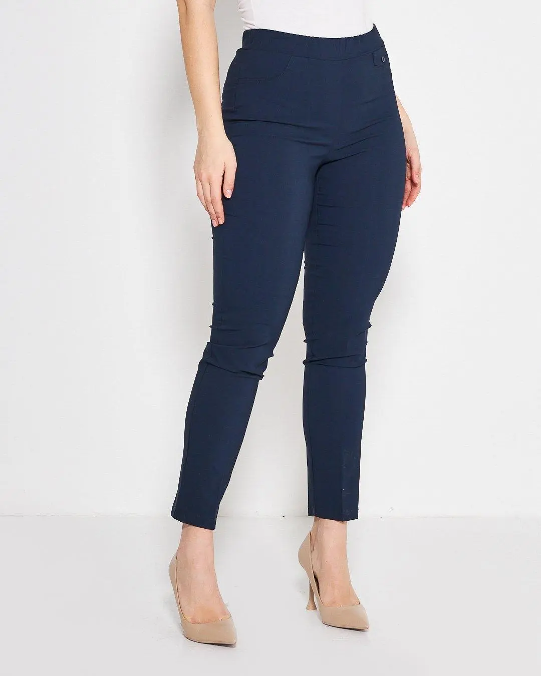 Pantalone basic con frisi posteriori BLU - Image 4