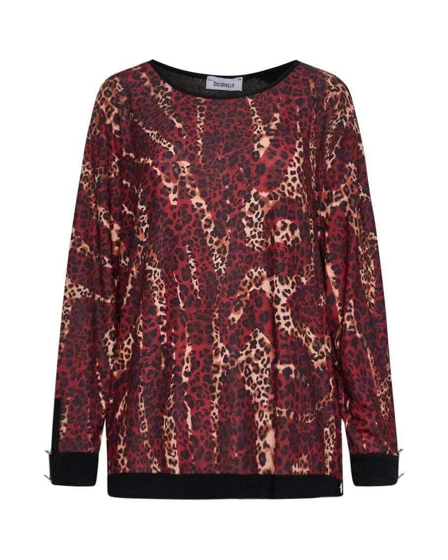 Maglia animalier NERO-BORDEAUX