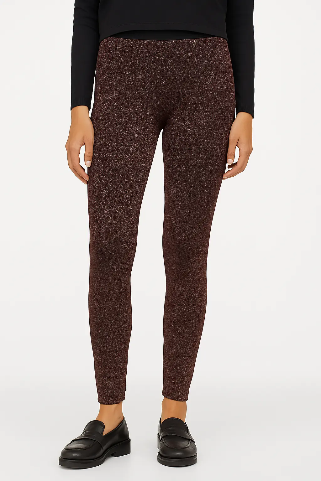 Leggings lurex NERO-ROSA