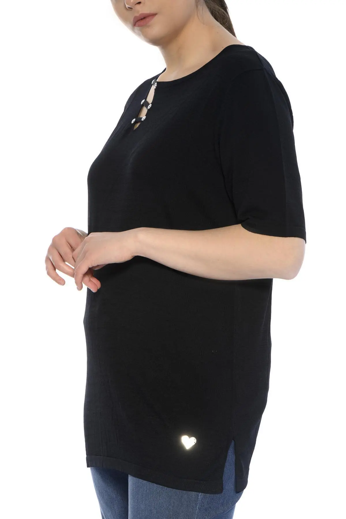 Maglia con dettaglio borchie NERO - Image 3