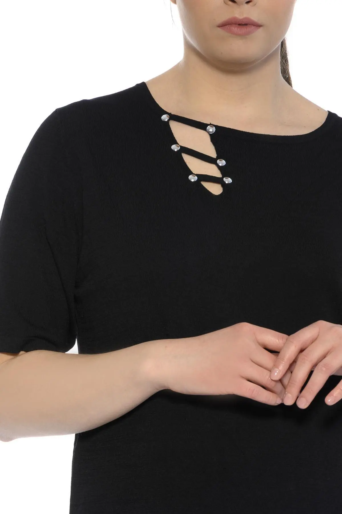 Maglia con dettaglio borchie NERO - Image 4