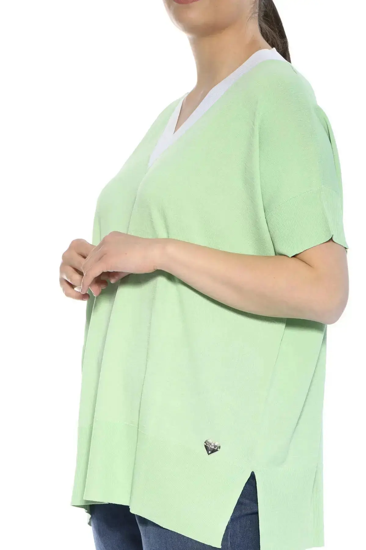 Maglia in viscosa con scollo V MENTA - Image 5
