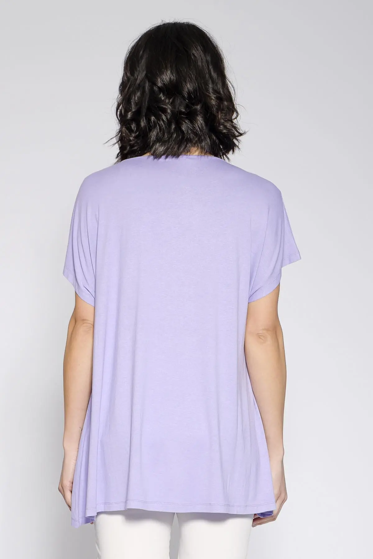 Maglia taglio ad A e strass LILLA - Image 2