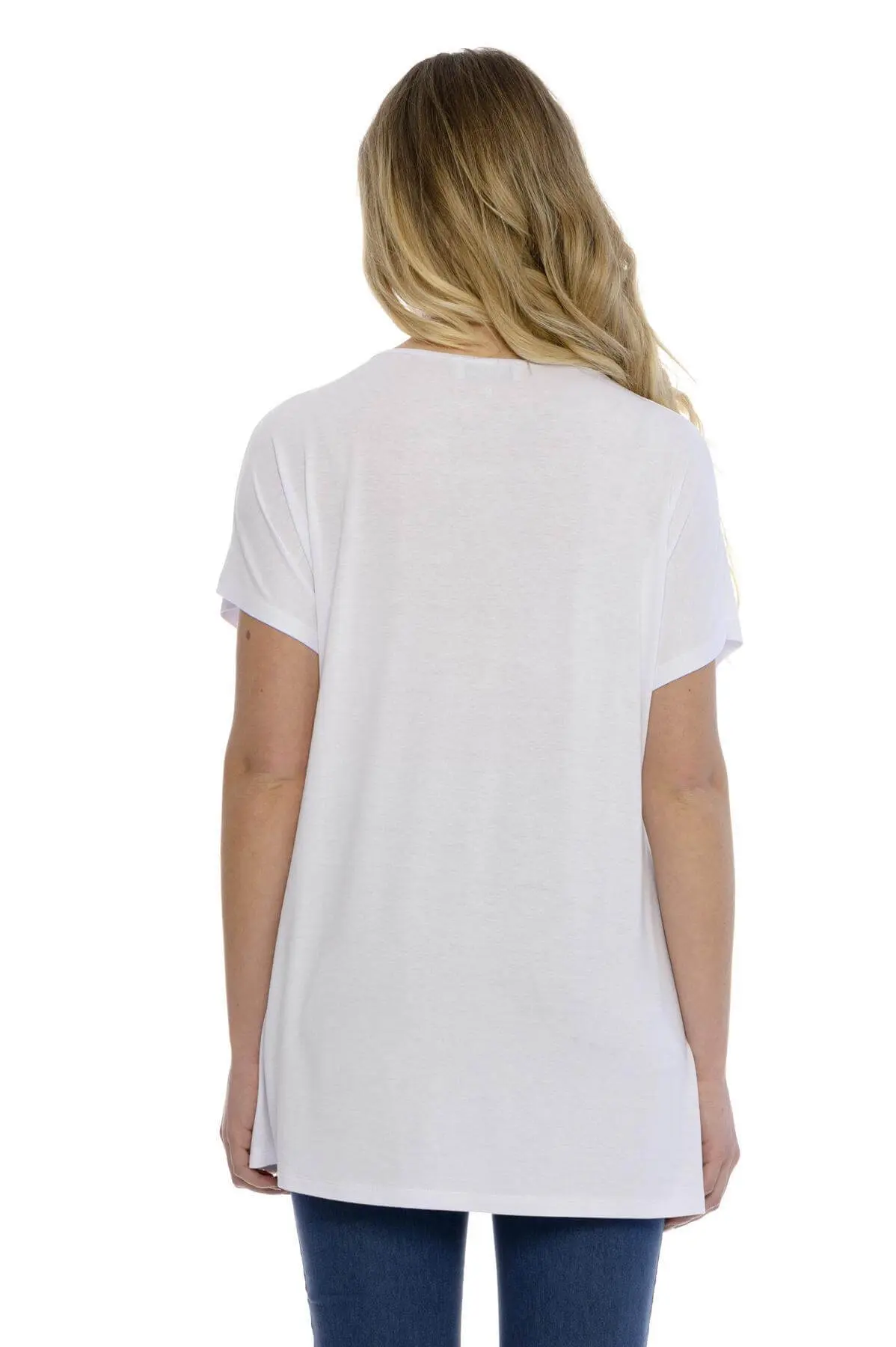 Maglia taglio ad A con strass BIANCO - Image 2