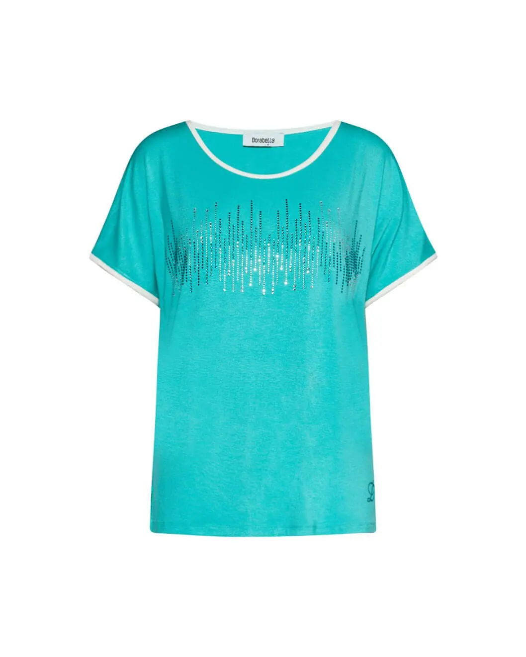 Maglia con strass VERDE ACQUA