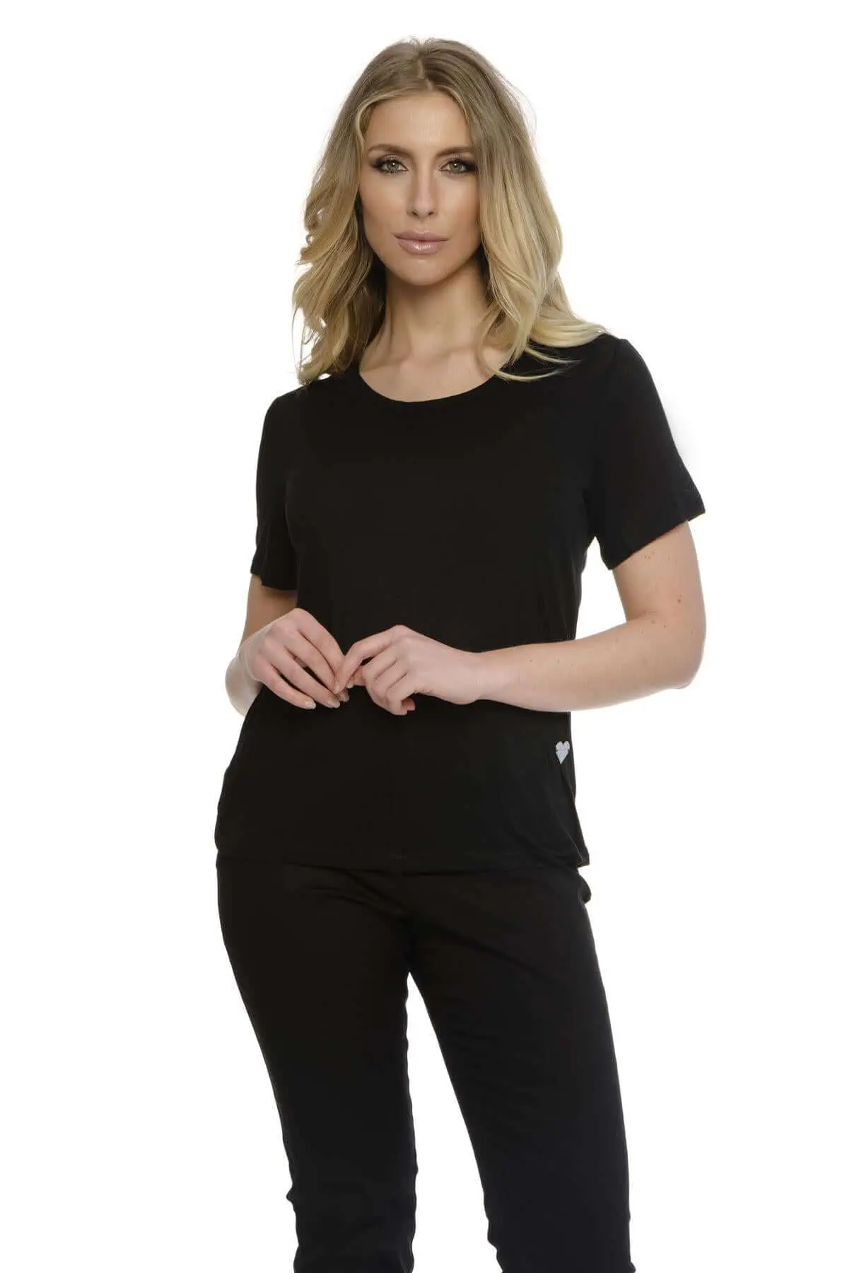 T-shirt basic fiammata NERO