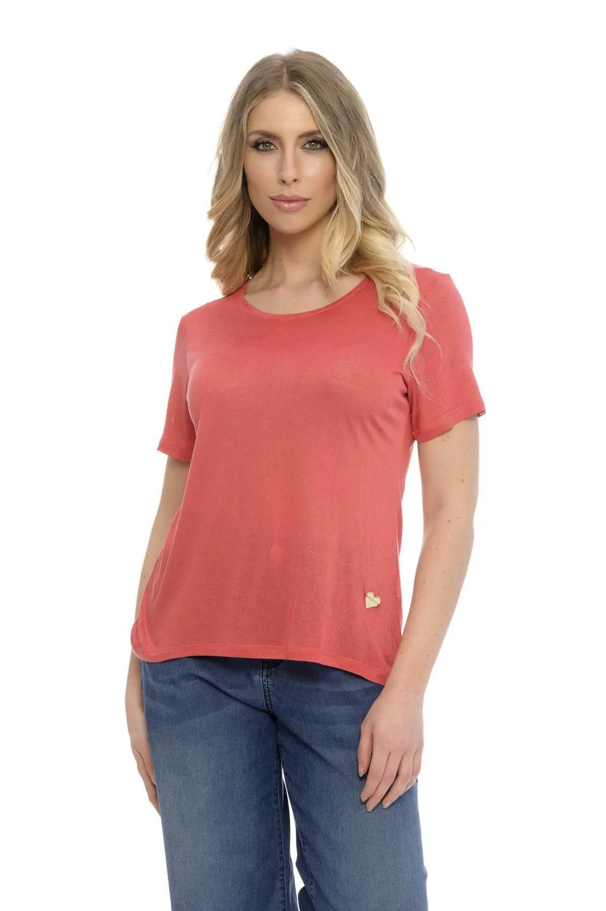T-shirt basic fiammata CORALLO