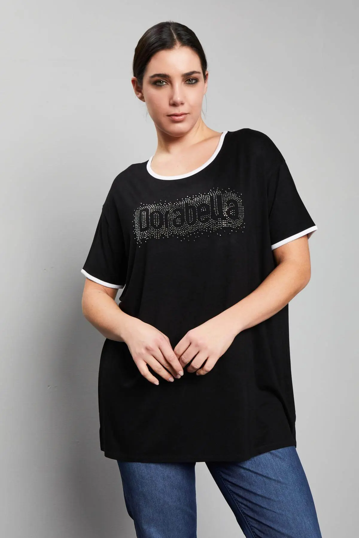 Maglia girocollo paillettes NERO - Image 3