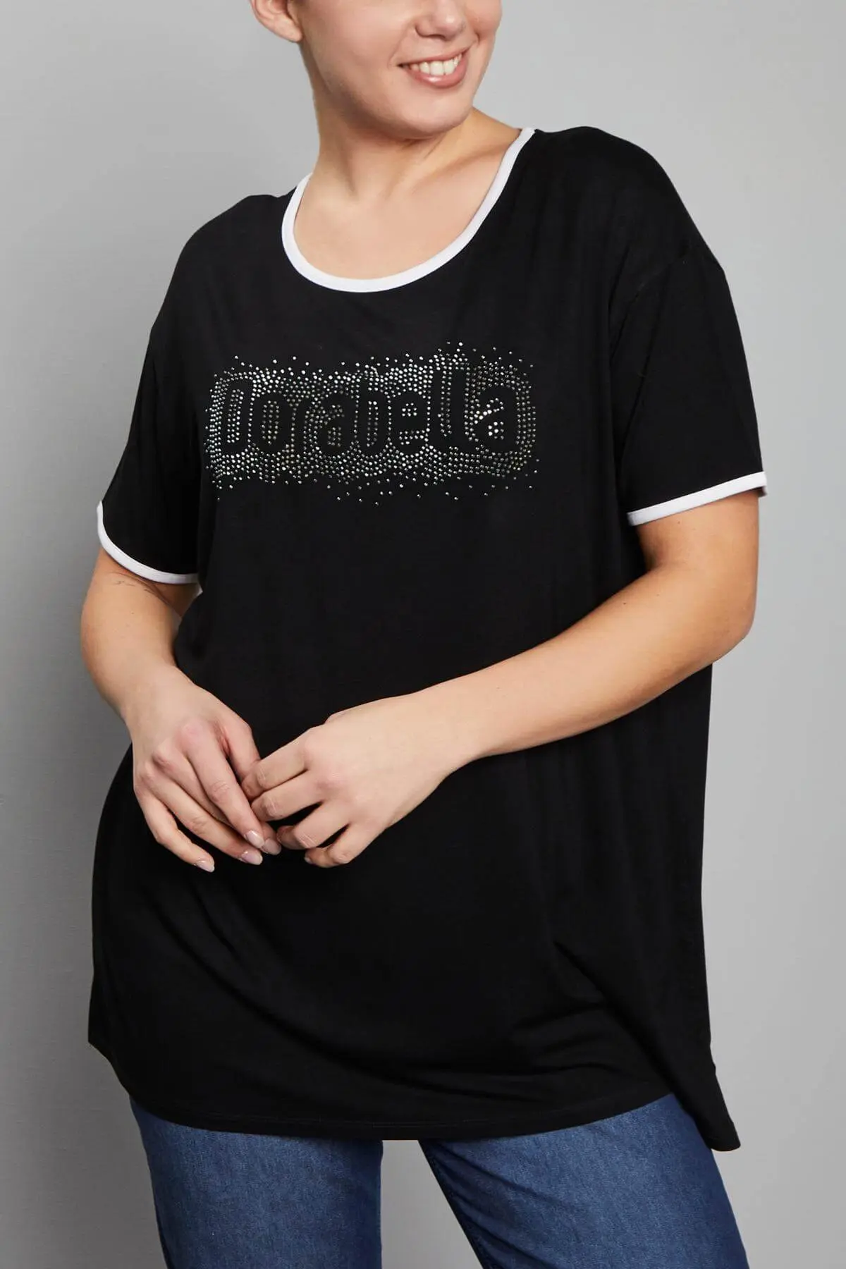 Maglia girocollo paillettes NERO - Image 4