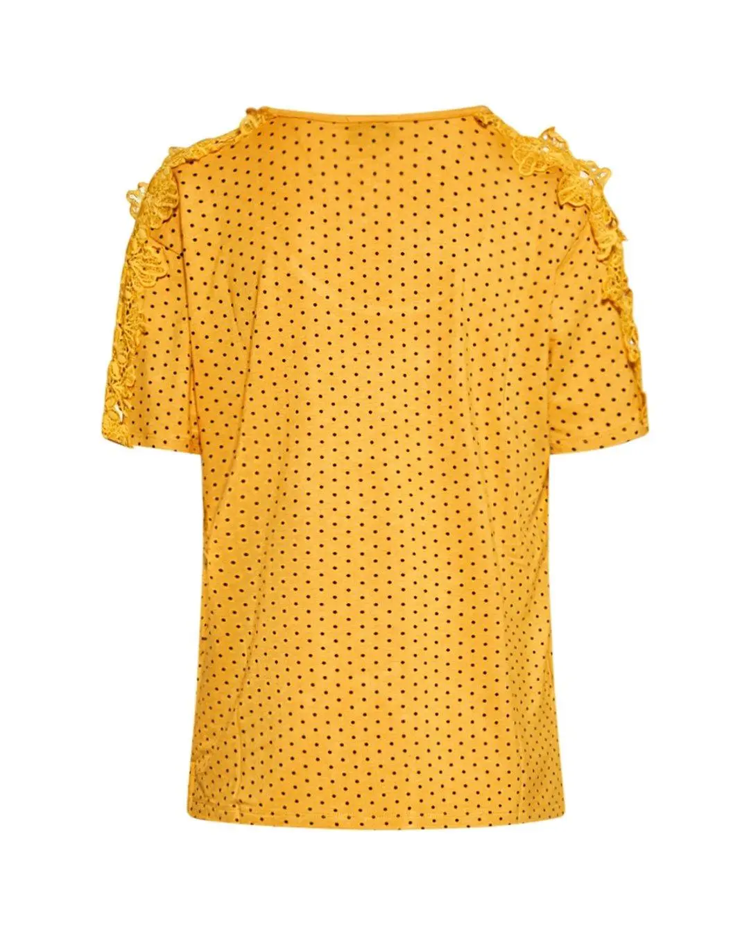Maglia pois con macramé GIALLO - Image 2