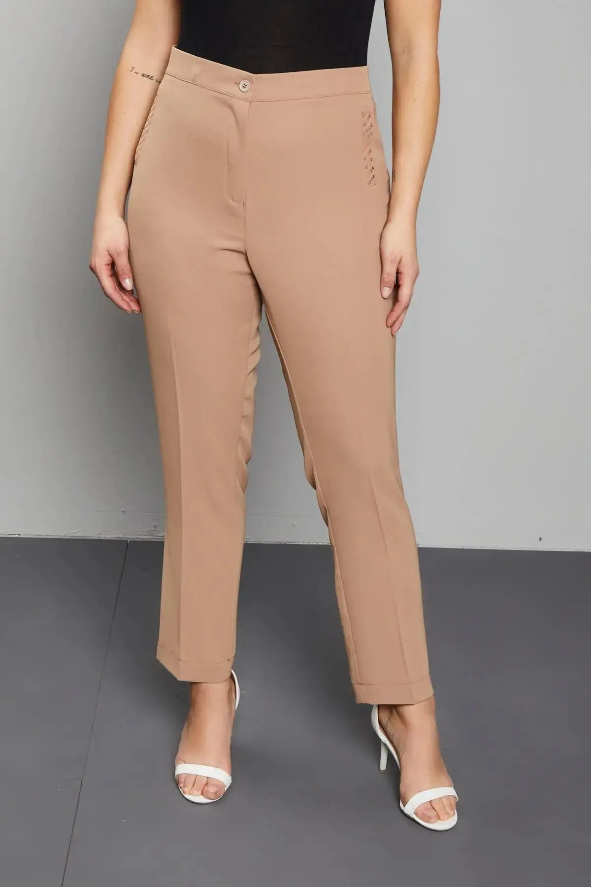 PANTALONE PAILLETTES CAFFE - Image 3