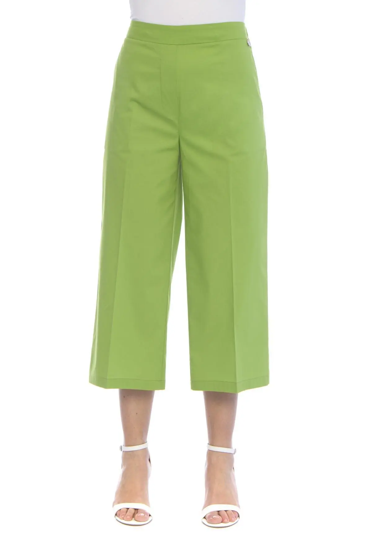 Pantalone gaucho con zip laterale VERDE ACIDO