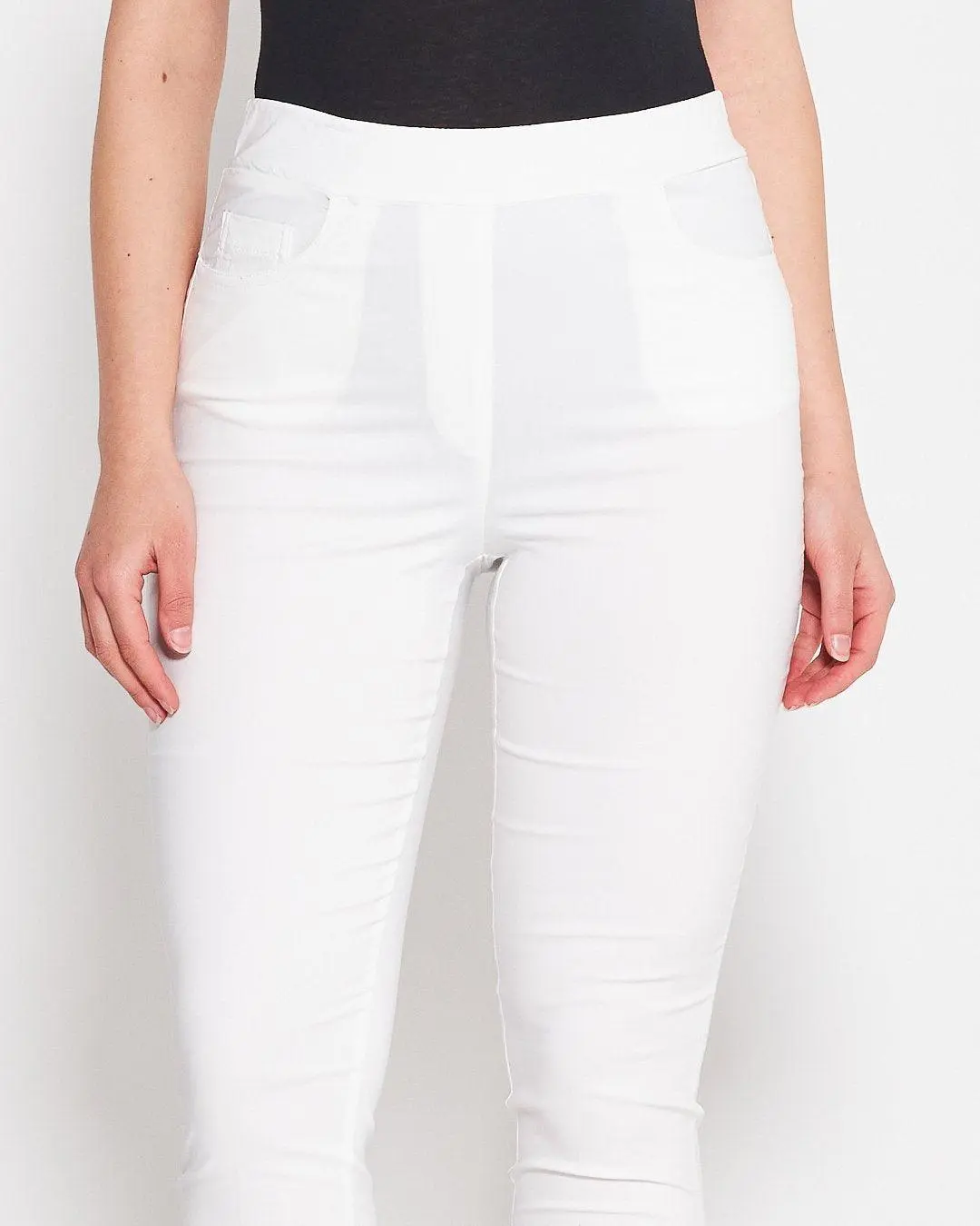 Pantalone pinochhietto con ricamo BIANCO - Image 3