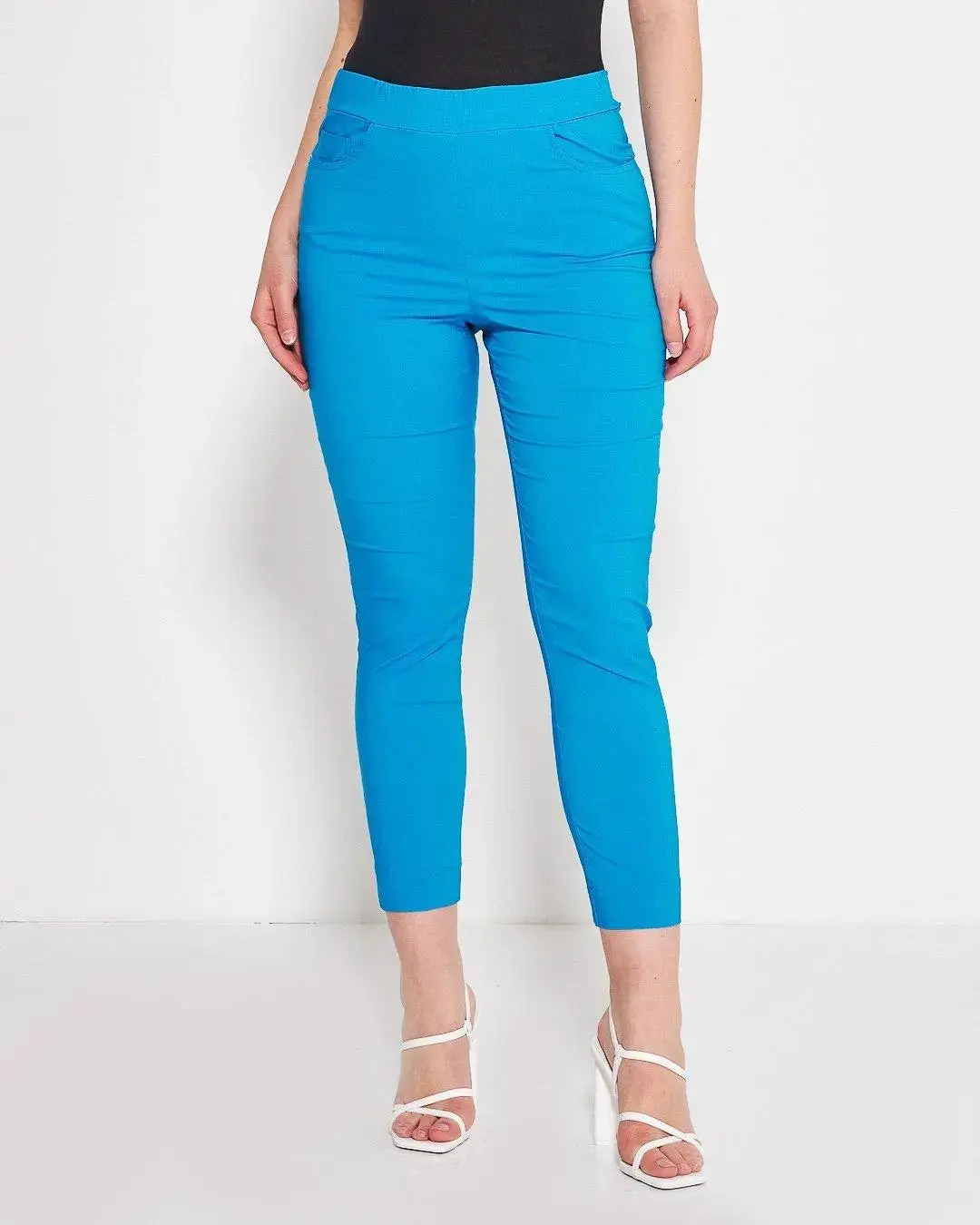 Pantalone pinocchietto con ricamo TURCHESE - Image 3