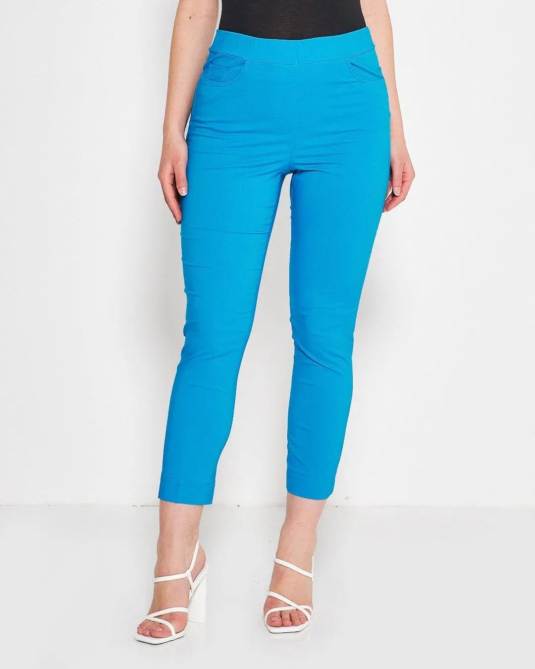 Pantalone pinocchietto con ricamo TURCHESE - Image 4