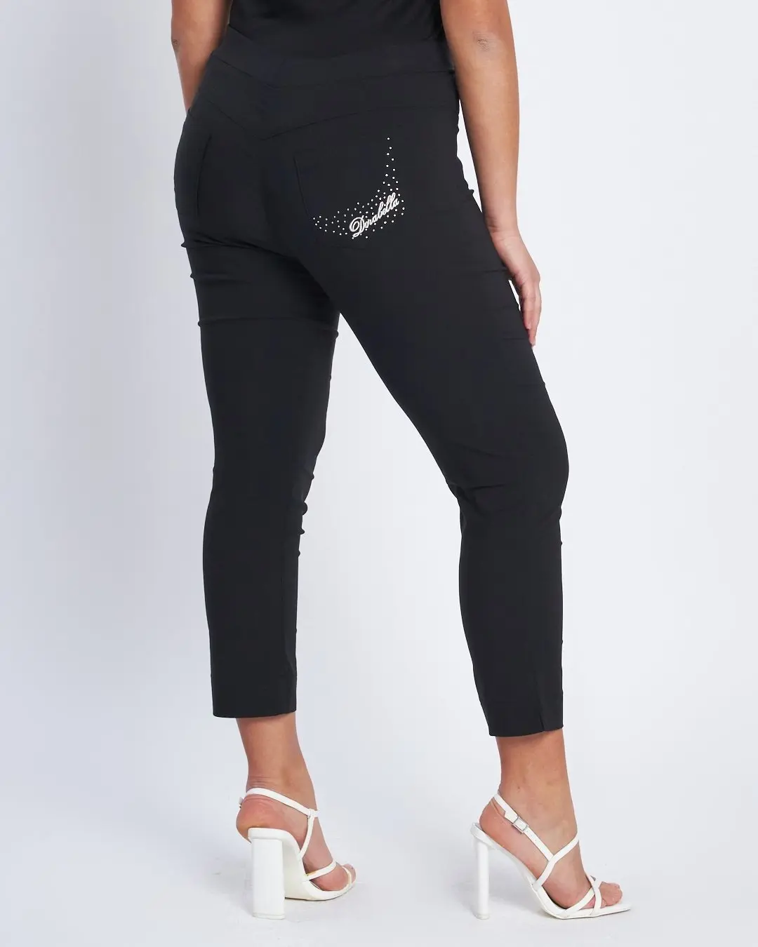 Pantalone pinocchietto con ricamo NERO - Image 7