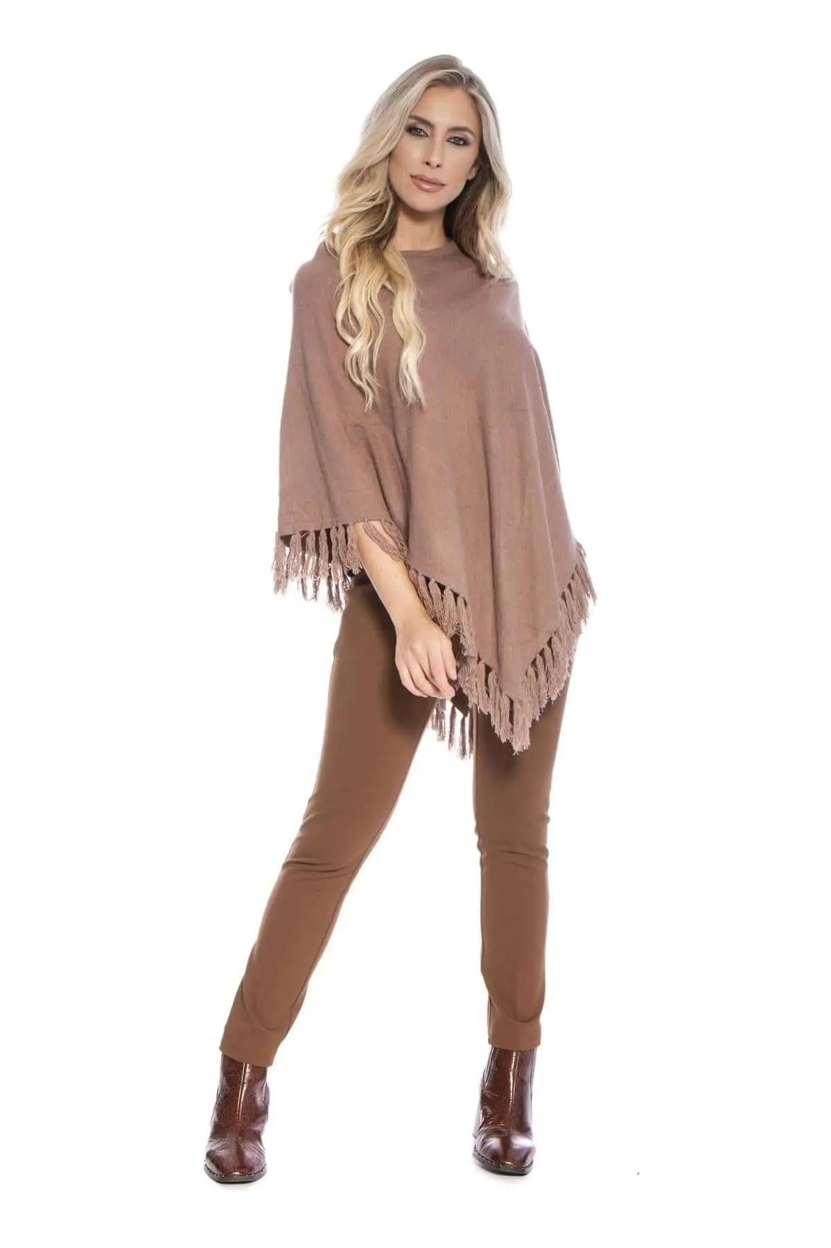 Poncho frange NOCCIOLA - Image 2