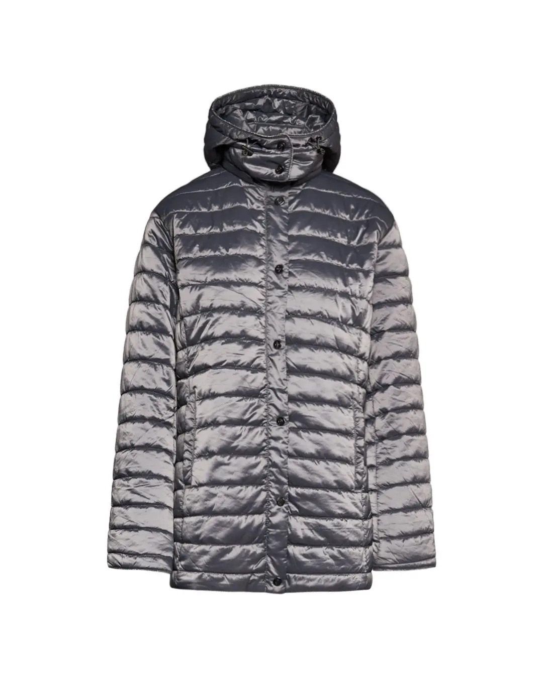 Piumino leggero in nylon trapuntato con cappuccio GRIGIO - Image 3