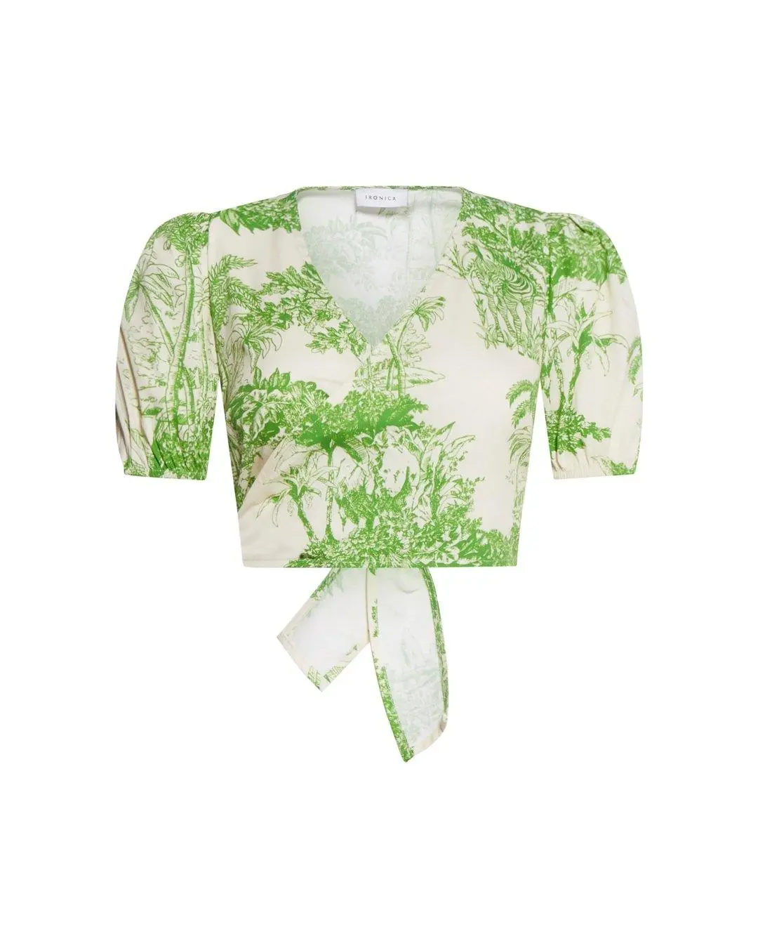 Top crop LIGHT BEIGE - VERDE PISTACCHIO