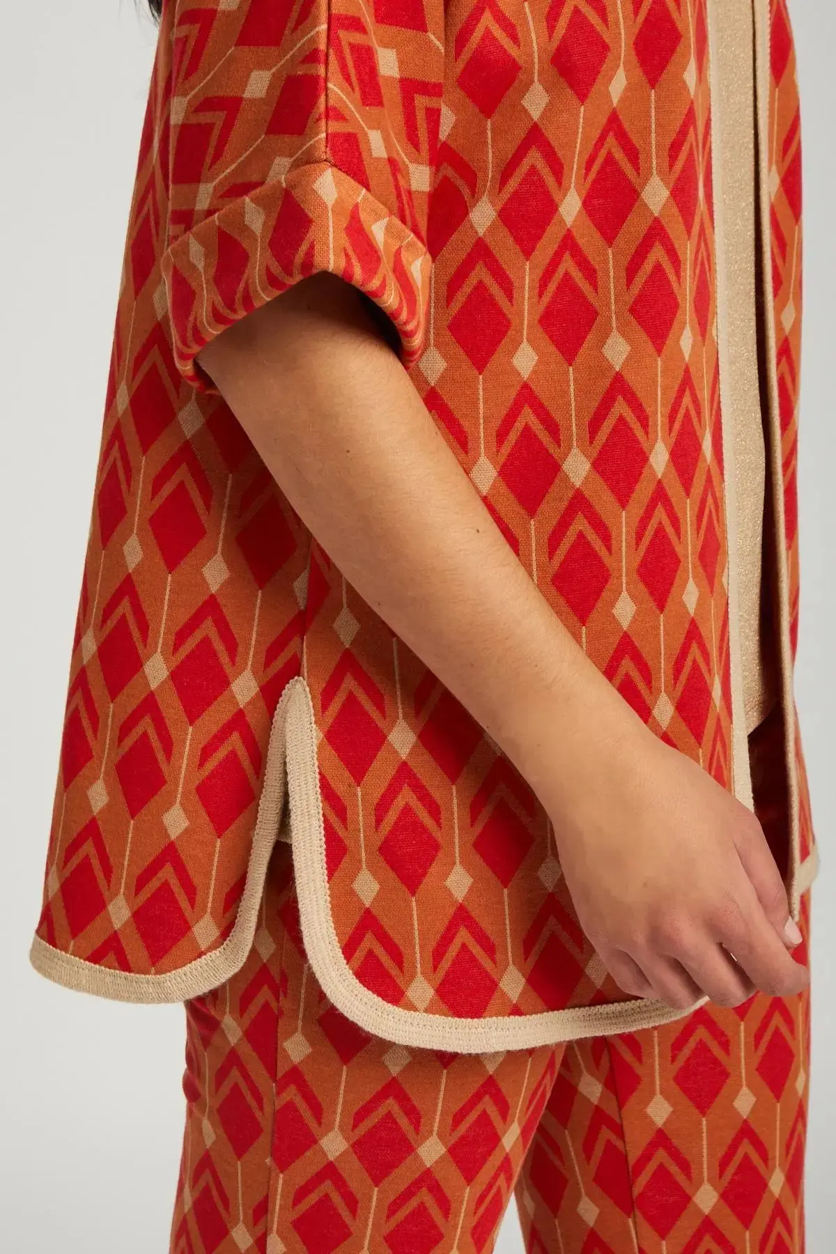 Gilet fantasia geometrica ARANCIO - Image 6
