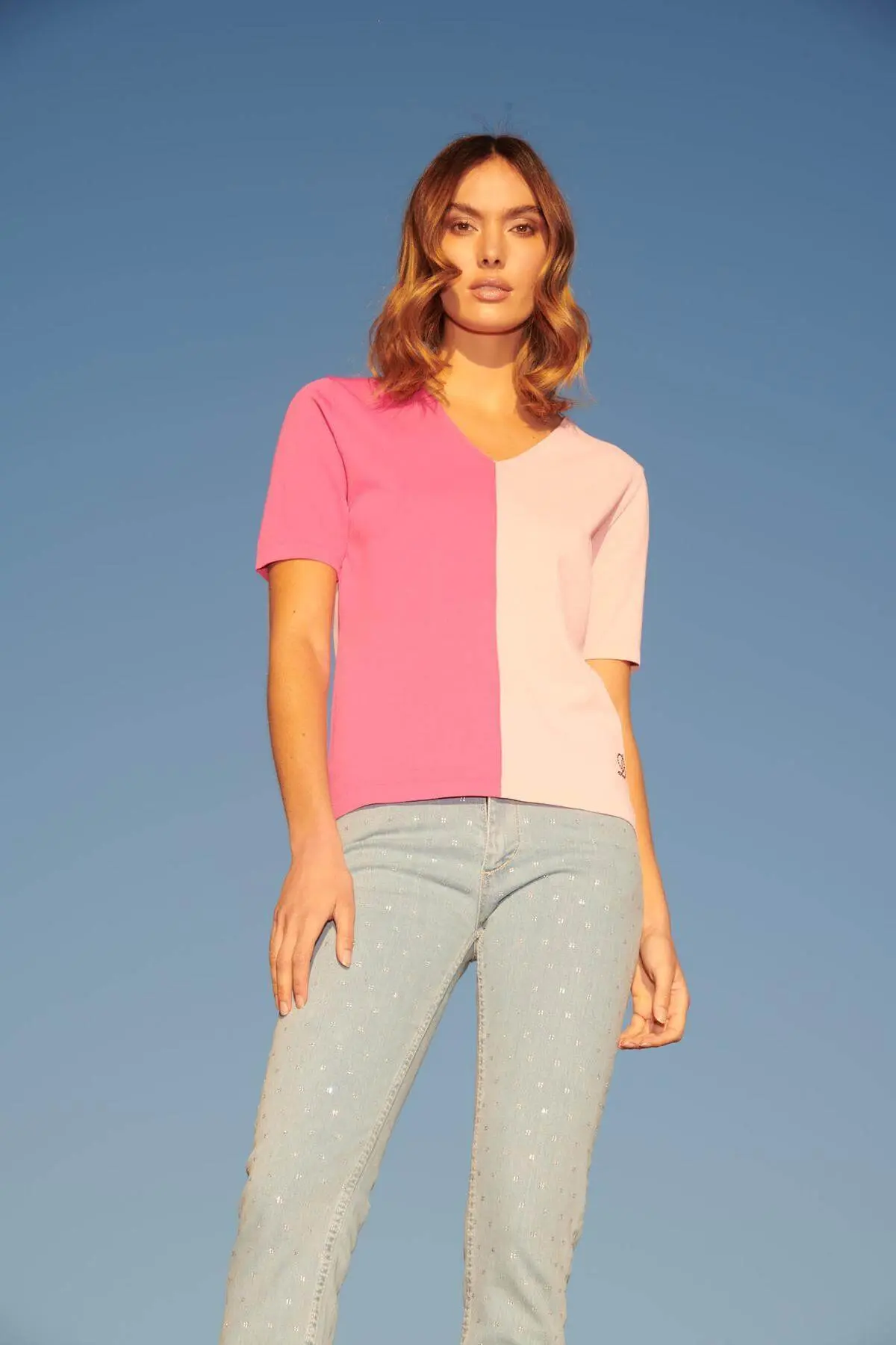 Maglia bi-colore GERANIO-PINK