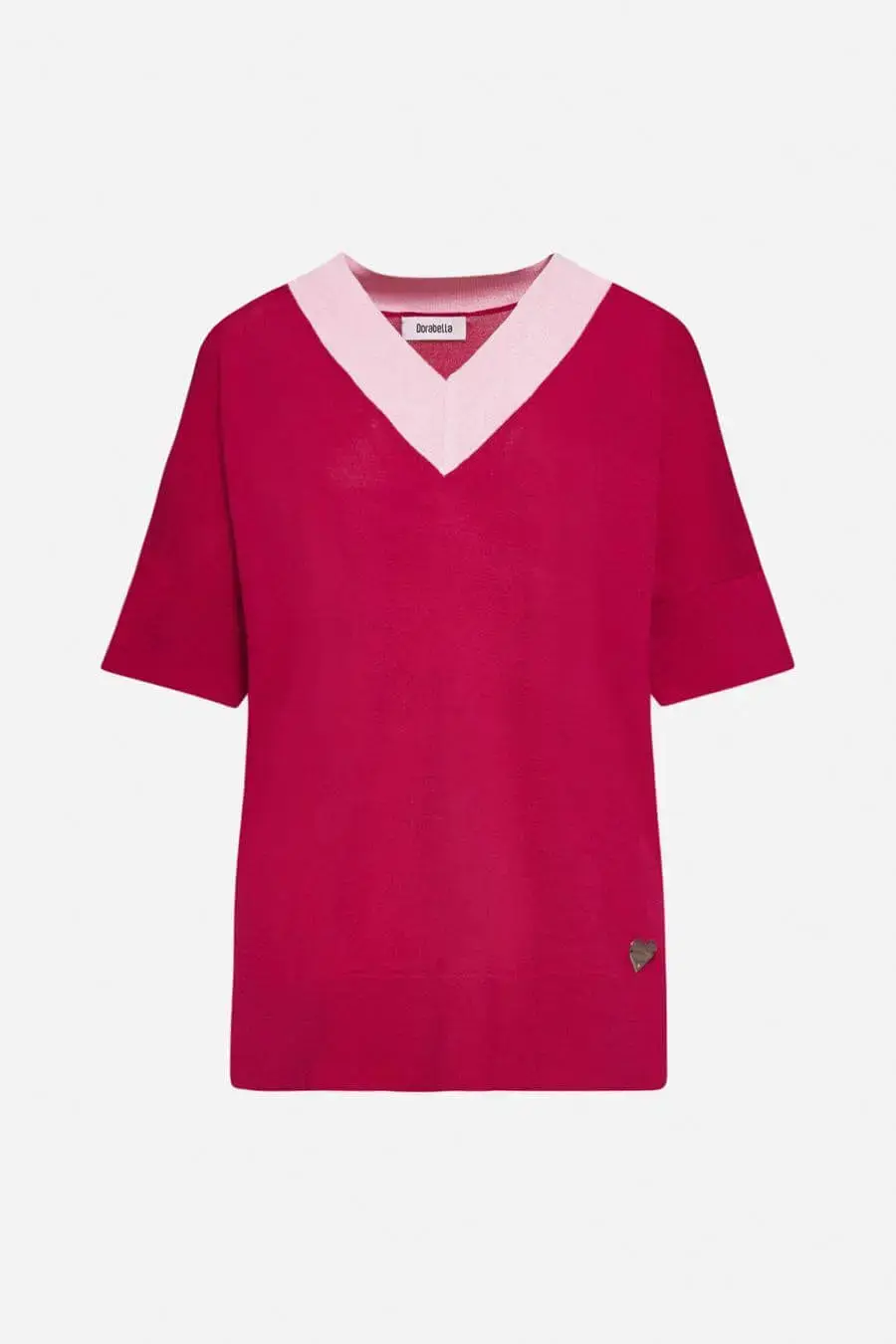 Maglia con scollo a V MAGENTA