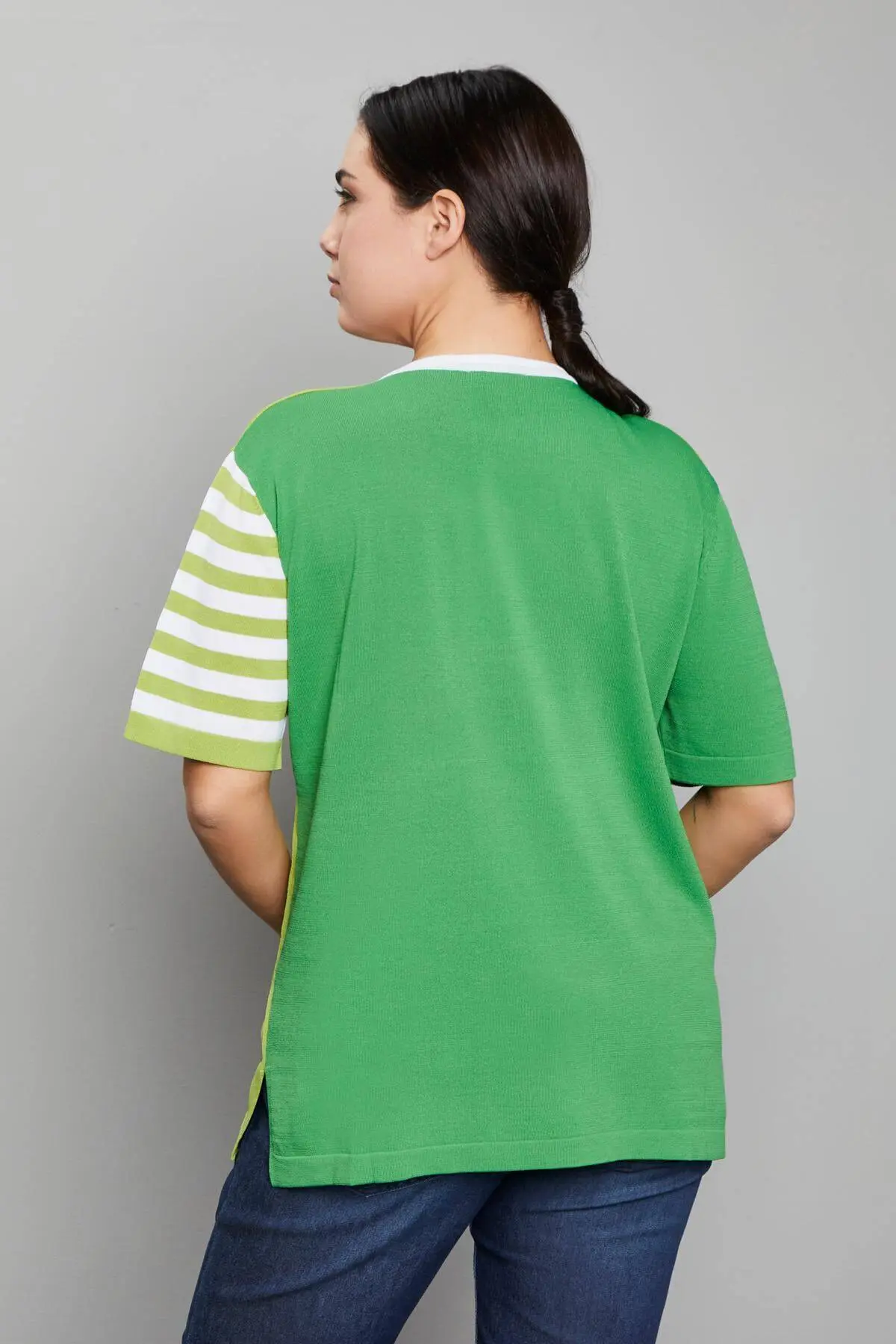 Maglia con manica righe PISTACCHIO - Image 5