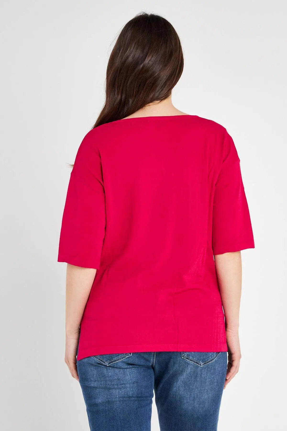 Maglia a pois in viscosa MAGENTA - Image 4