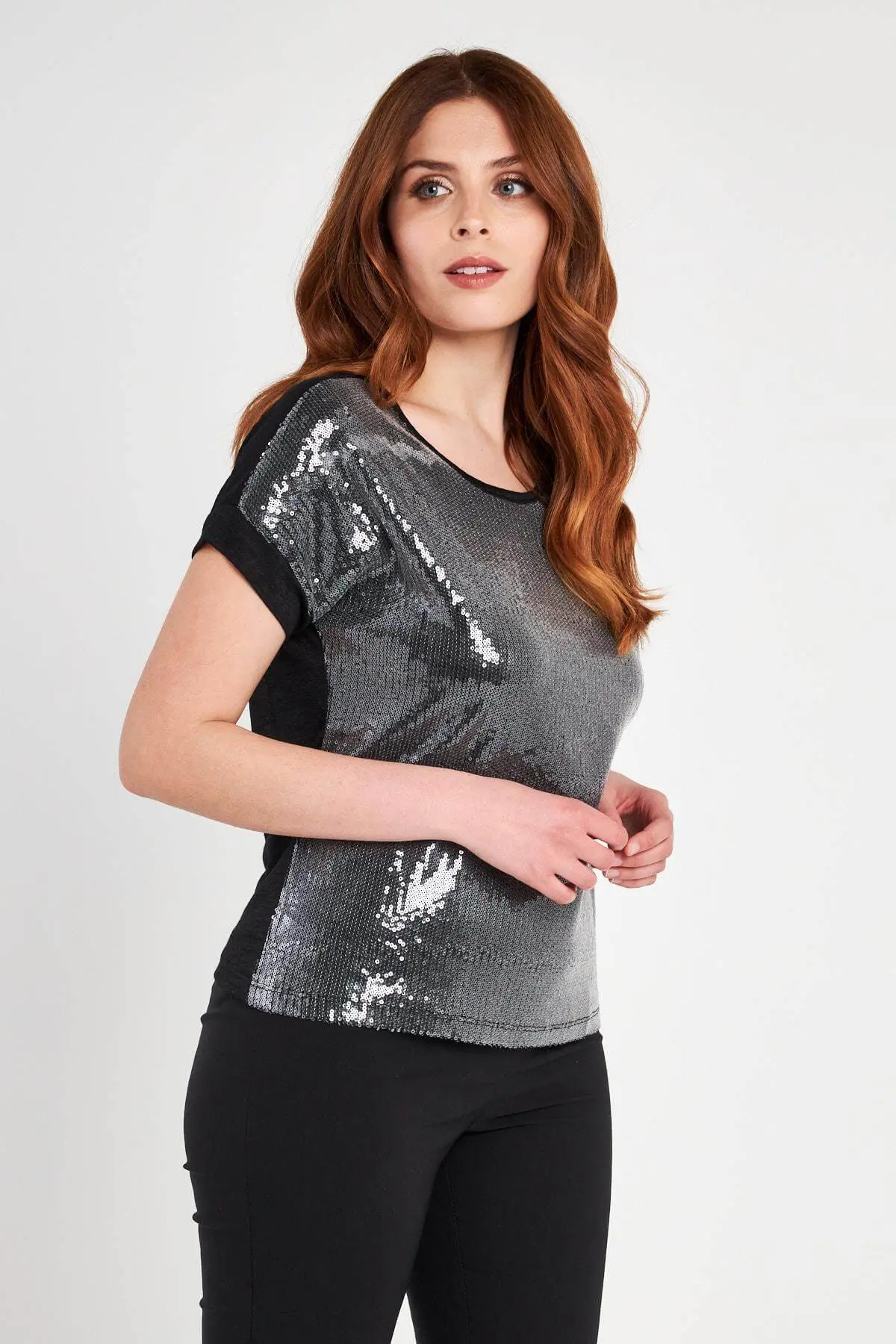 MAGLIA KIMONO PAILLETTES BLACK - Image 3