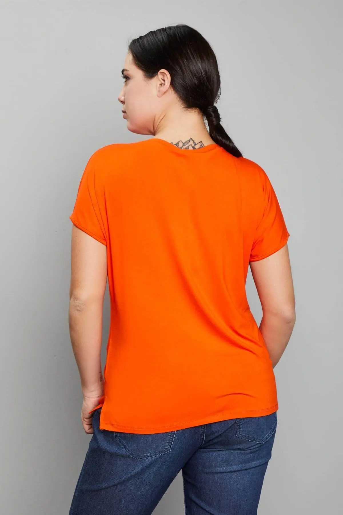 Maglia kimono bicolore ORANGE - Image 5