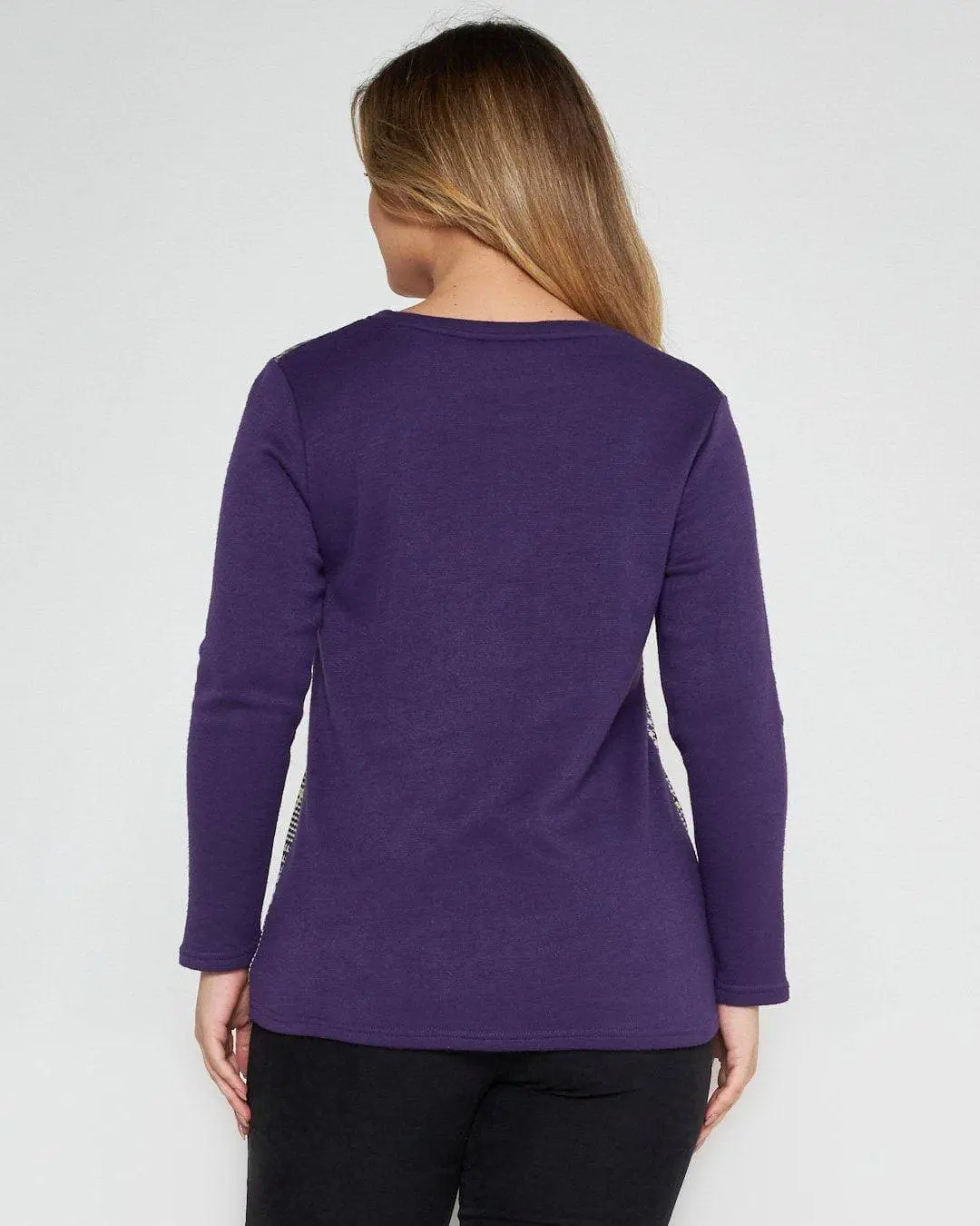 Maglia in fantasia tartan VIOLA - Image 4