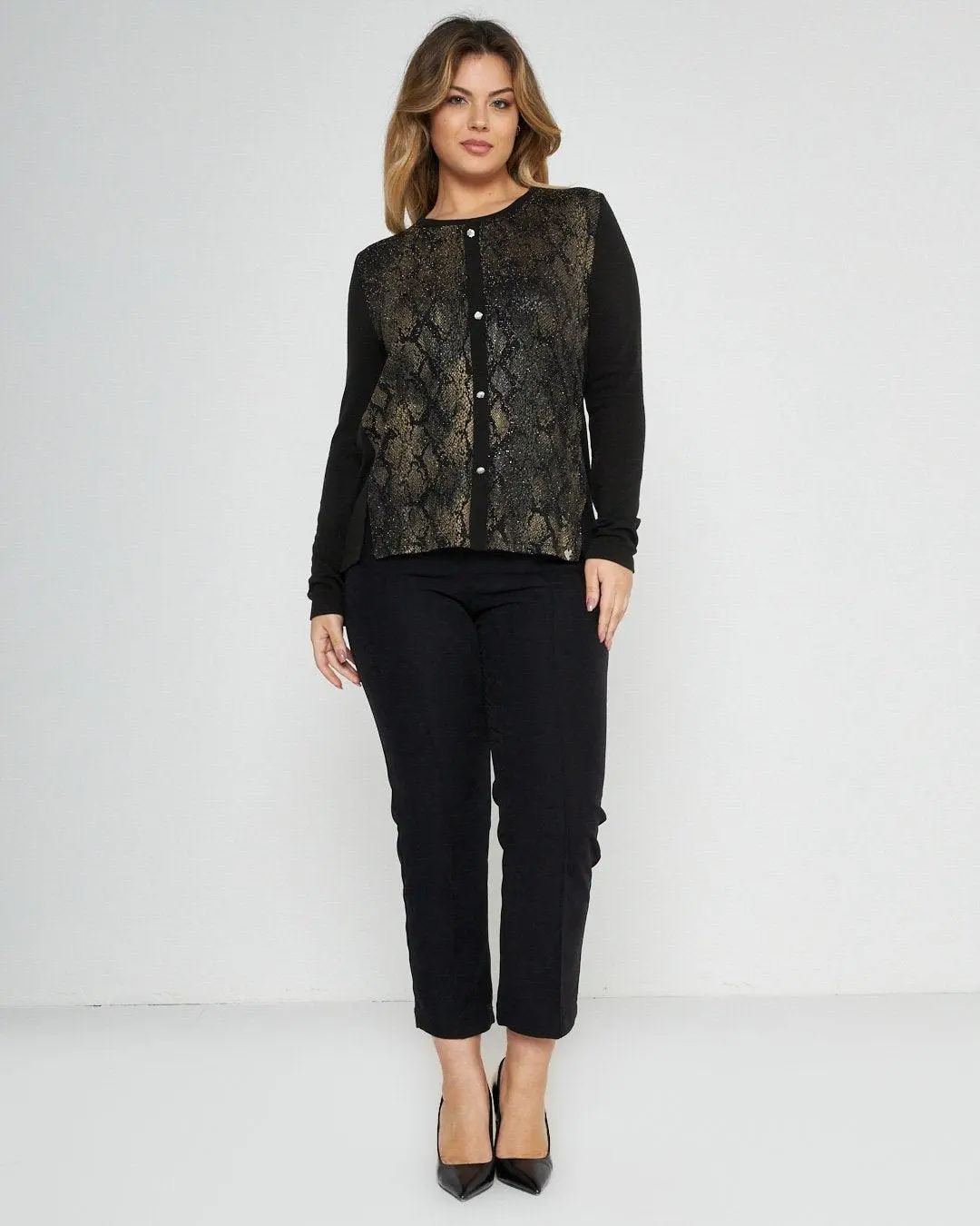 Maglia in fantasia pitonata lurex NERO - Image 5