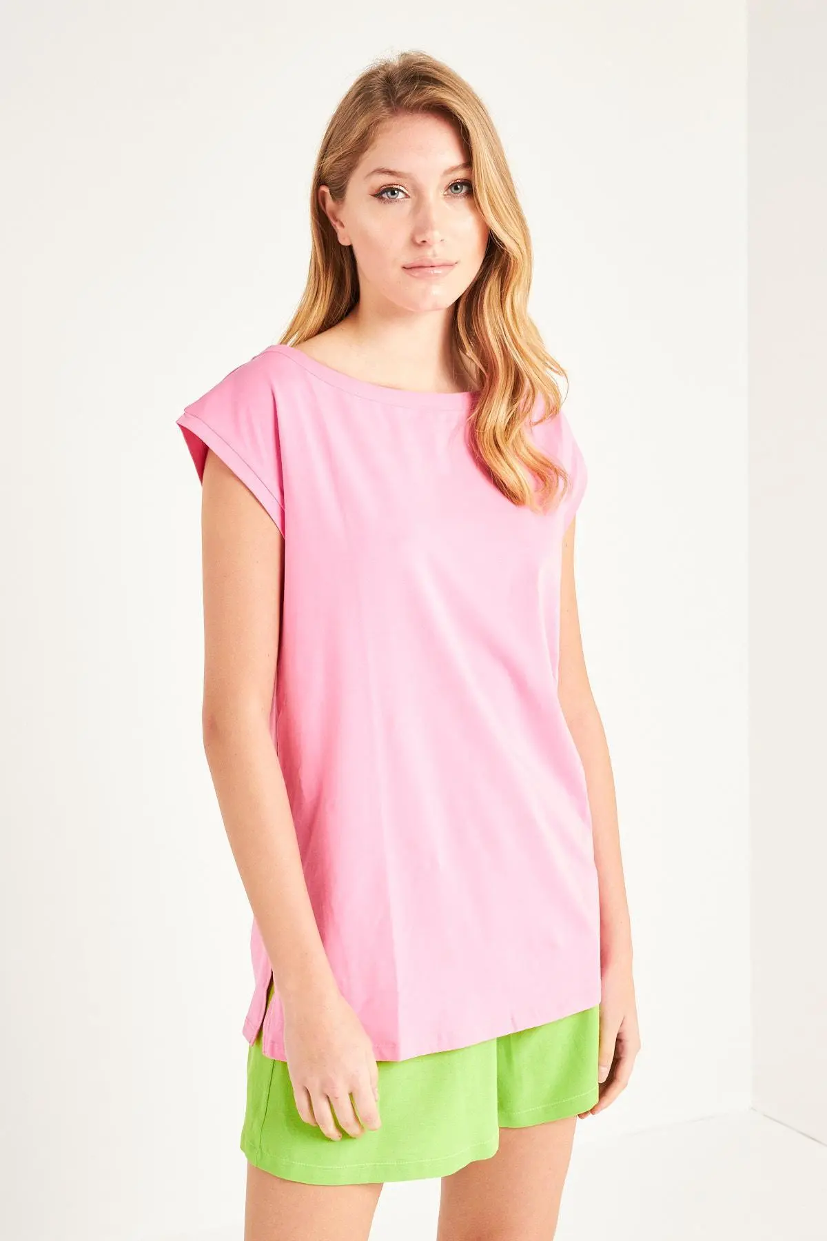 T-shirt scollo a barca ROSA BUBBLE - Image 3