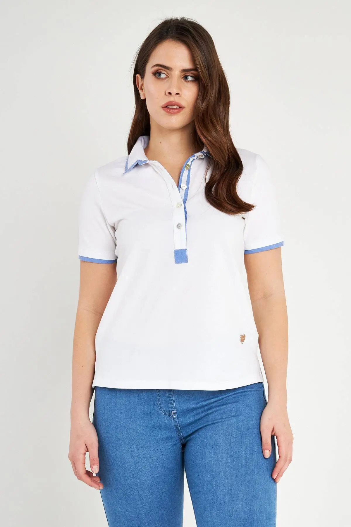Polo scollo V WHITE - Image 3