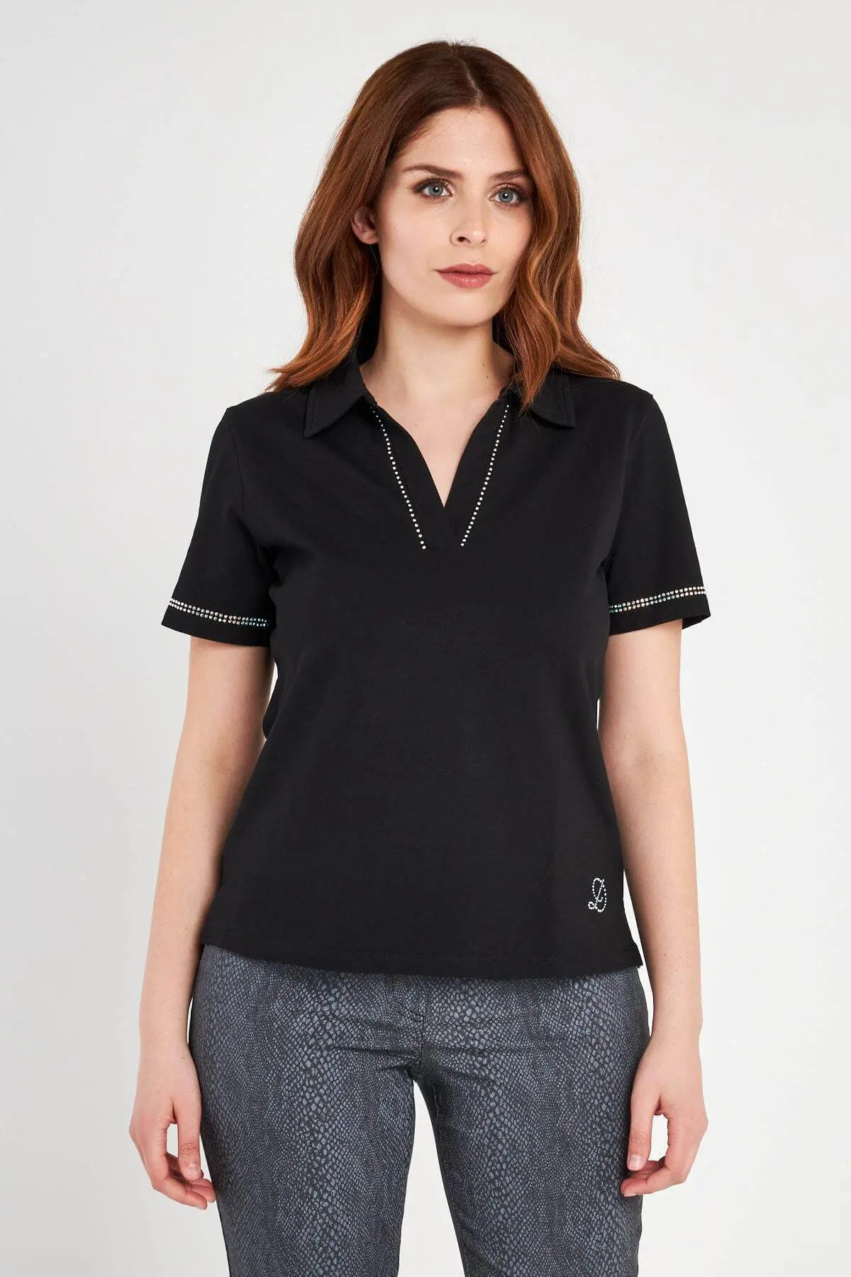 Polo con strass BLACK - Image 2