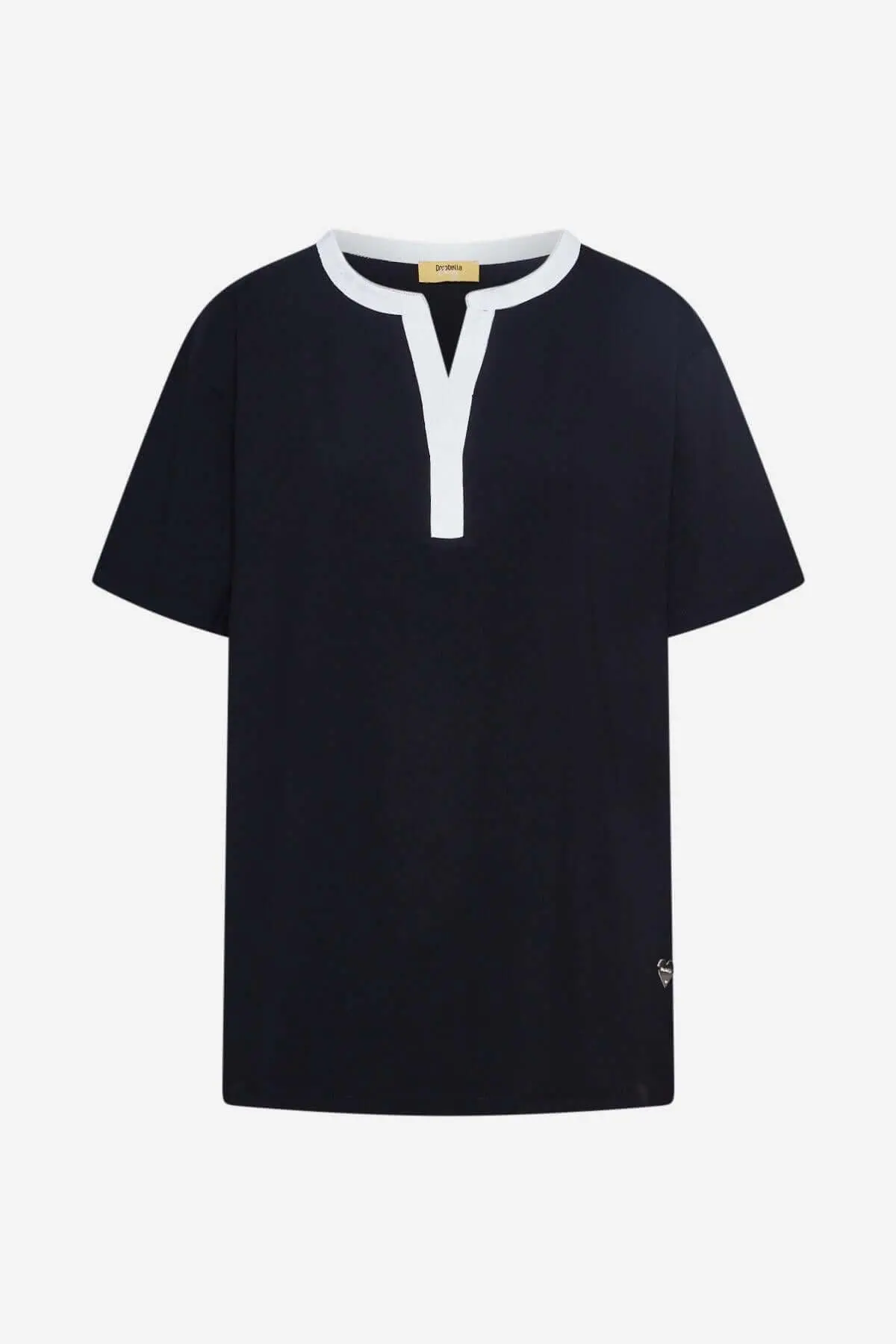 Maglia collo ricamato BLACK