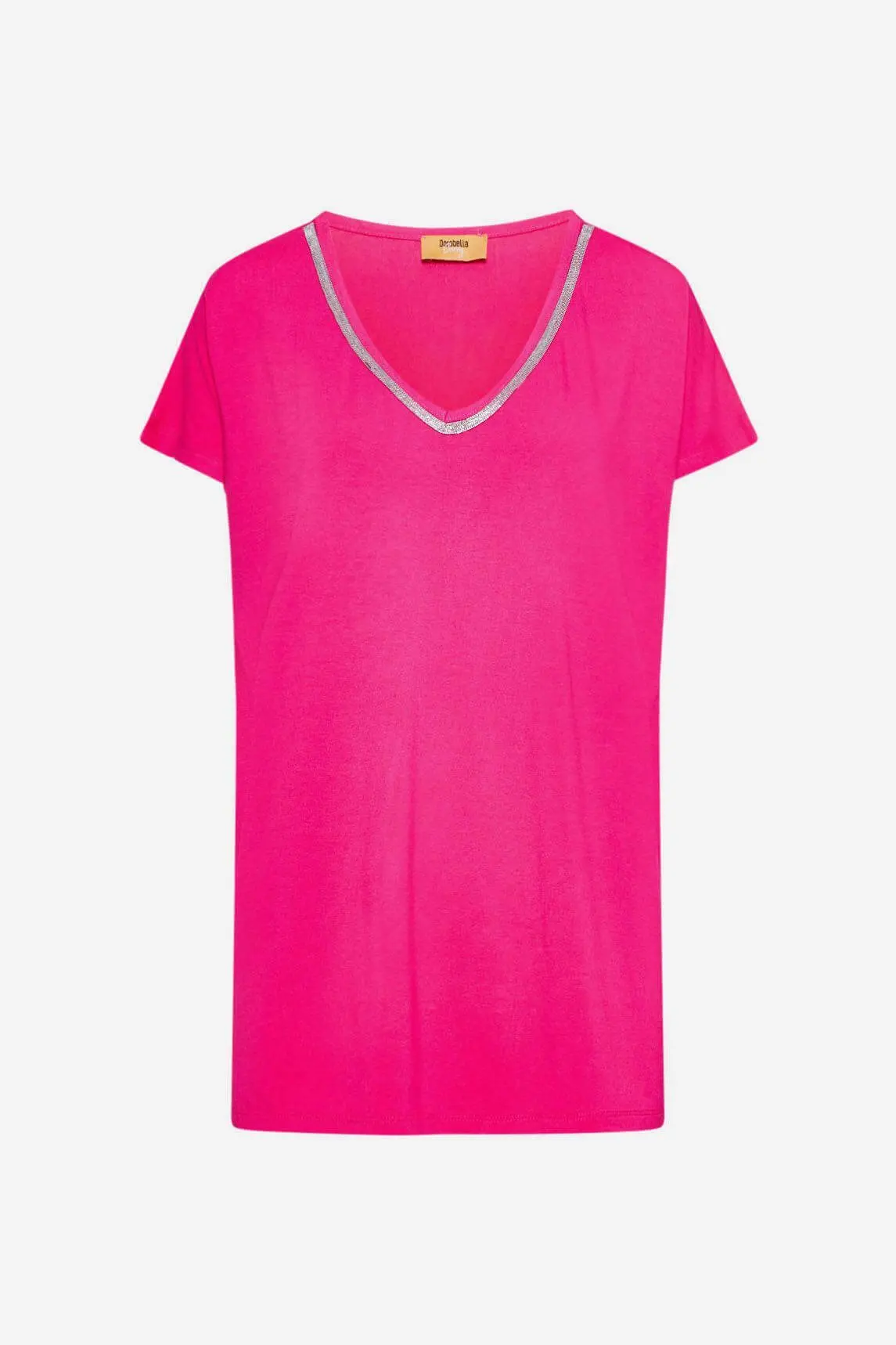 Maglia scollo V catenina MAGENTA - Image 2