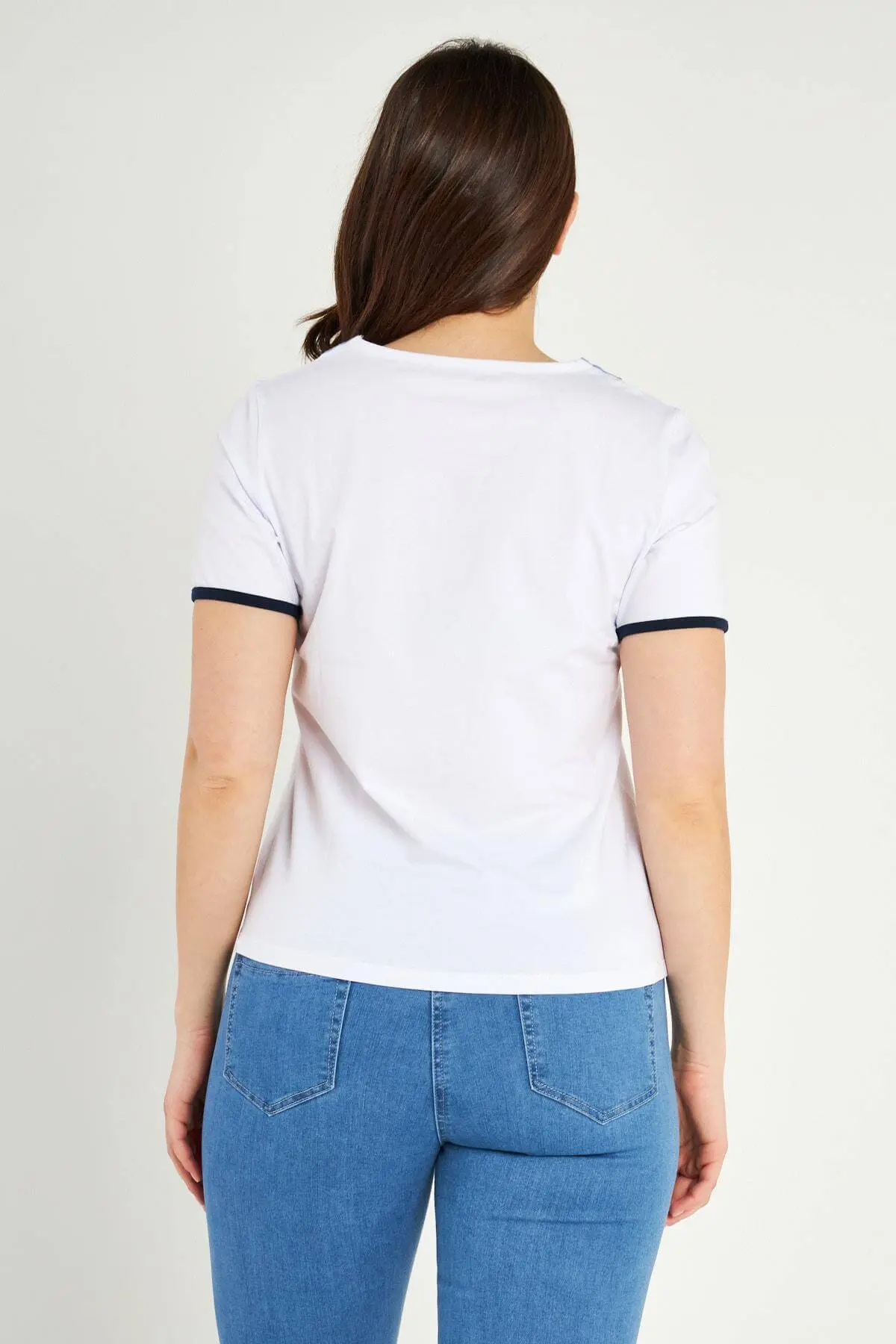 MAGLIA SCOLLO DENIM WHITE - Image 4