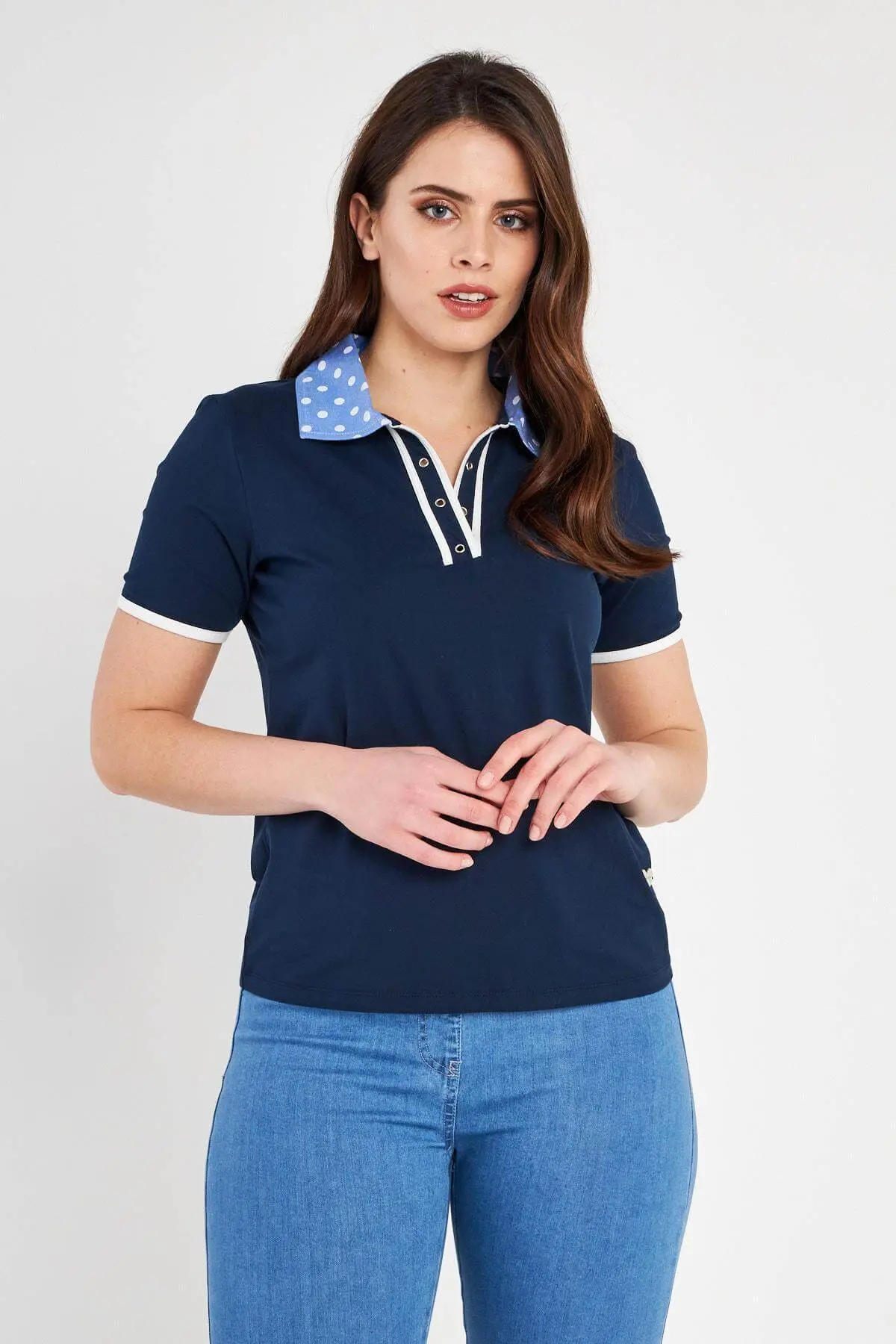 Polo pois BLUE NAVY - Image 3