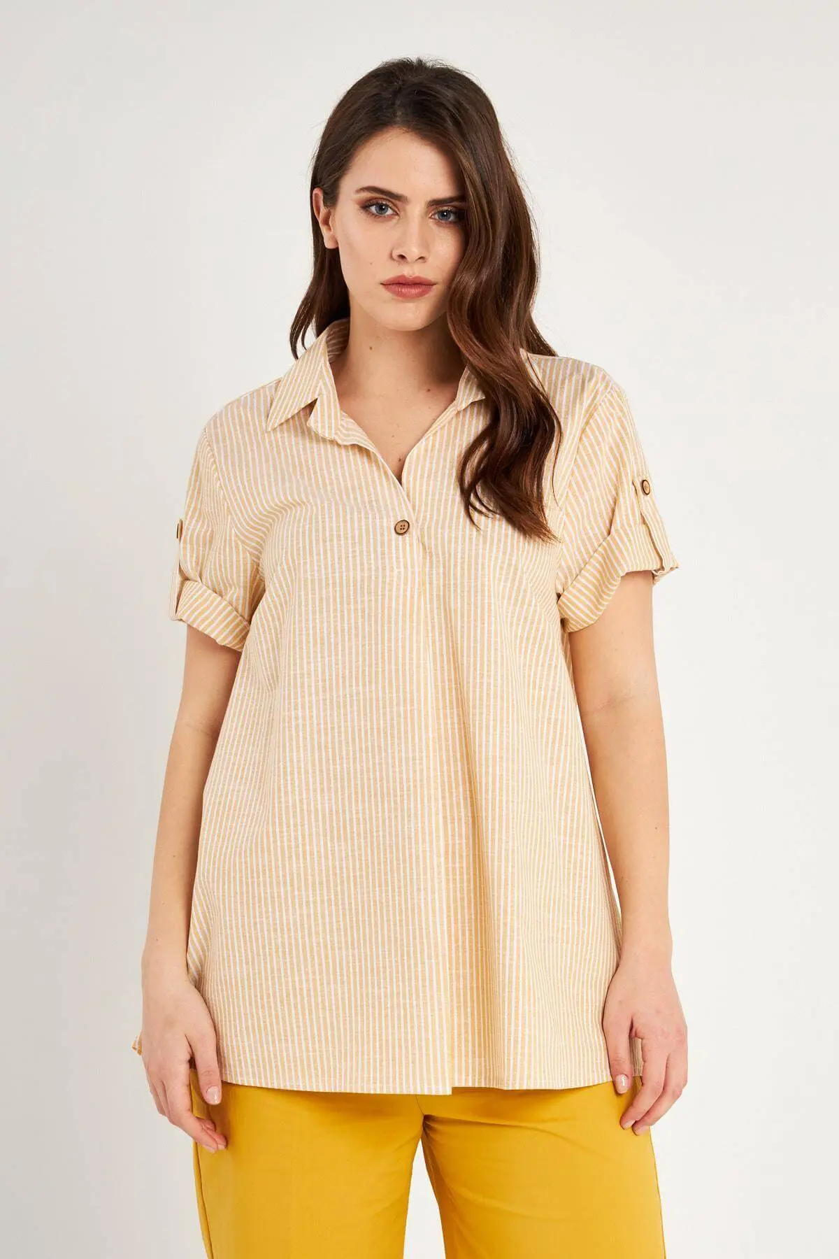 CAMICIA RIGHE SENAPE - Image 3