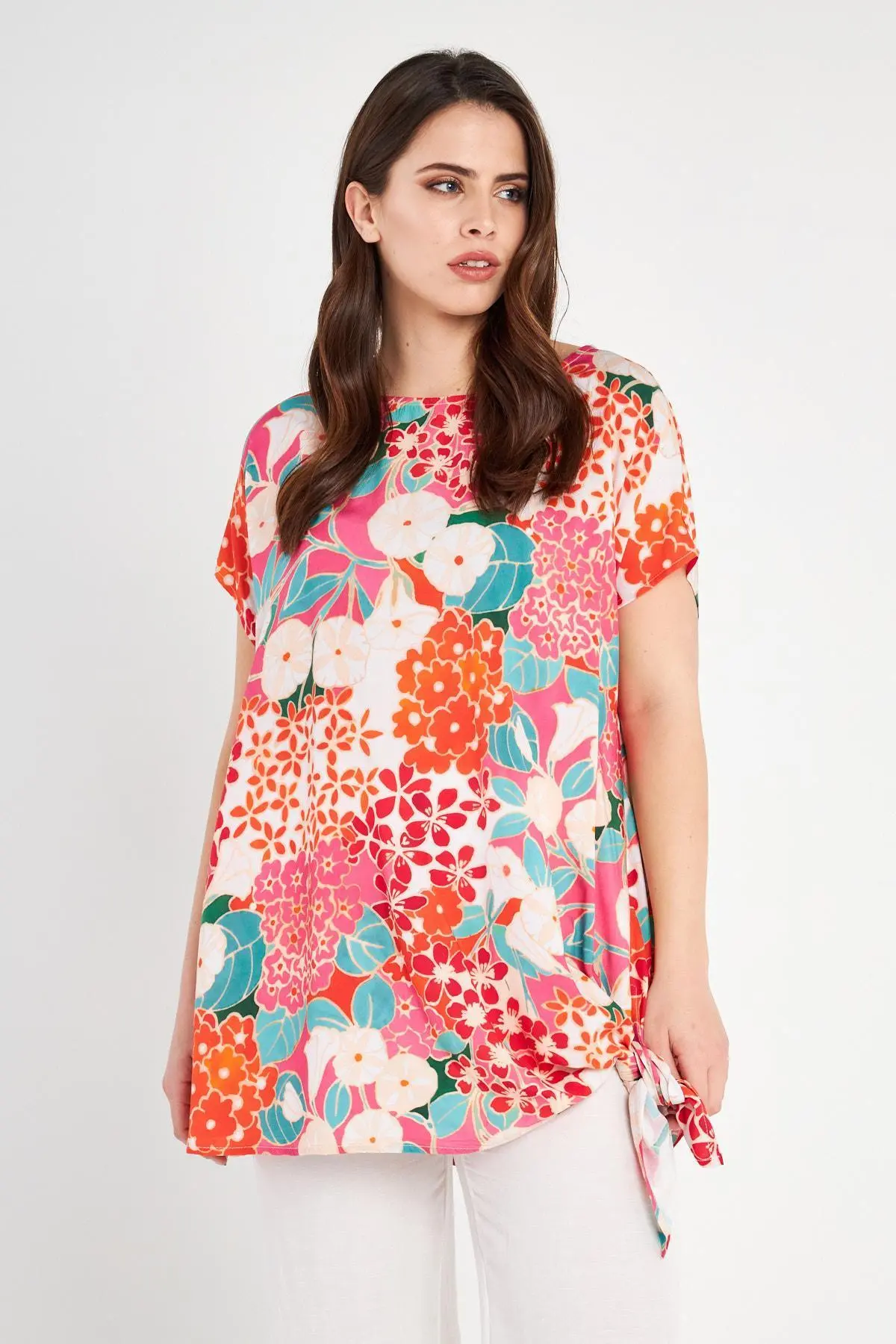 Maglia fantasia floreale FUXIA - Image 3