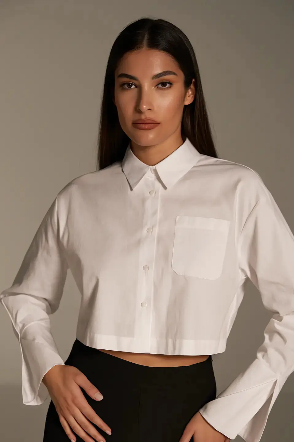 Camicia crop BIANCO - Image 2