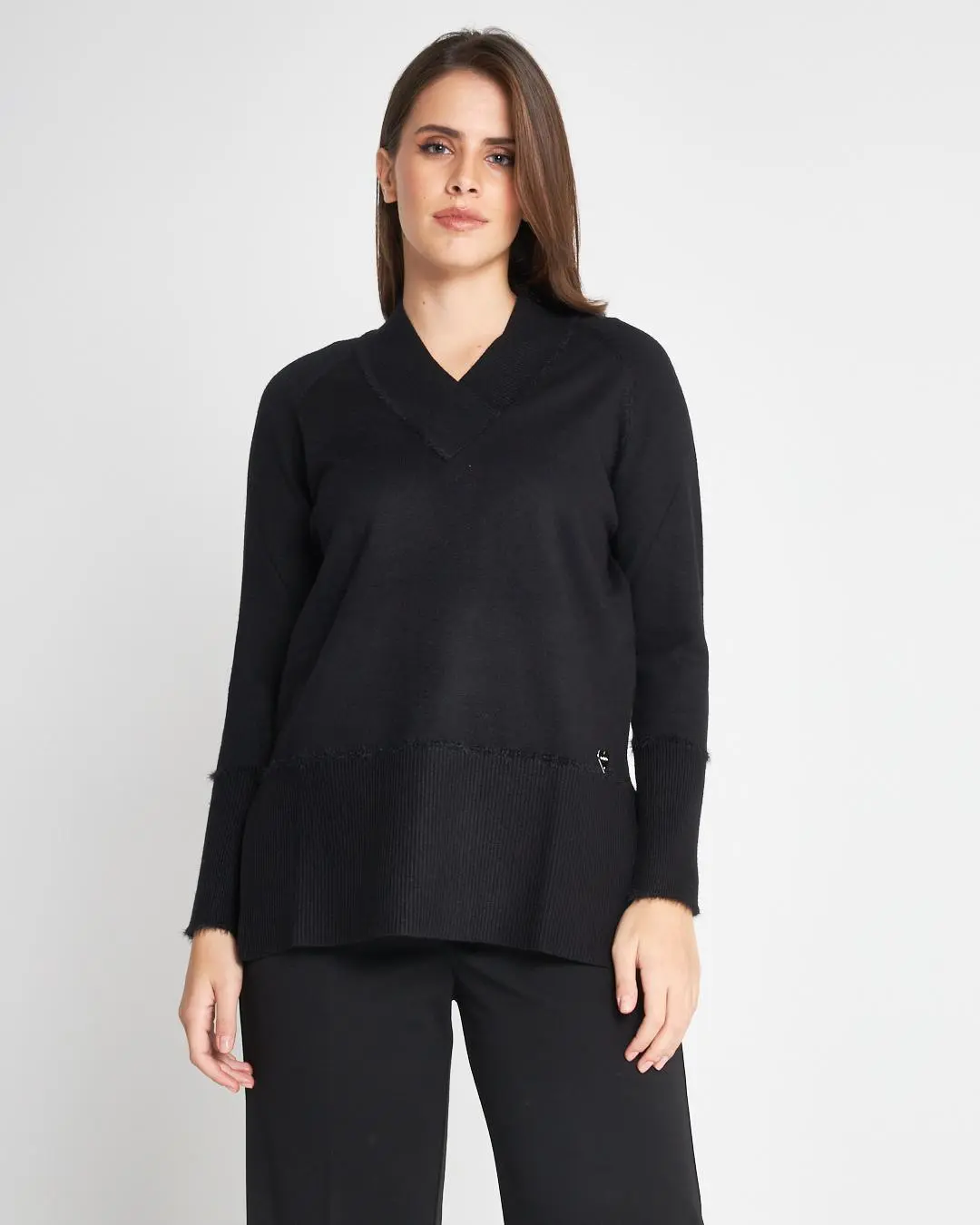 Maglia scollo V NERO
