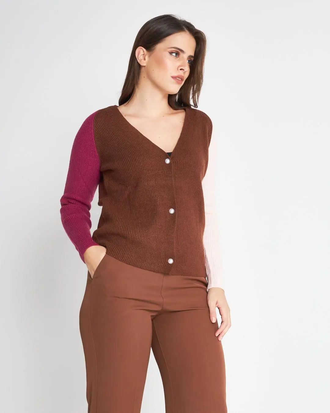 Cardigan a costa inglese CACAO - Image 3
