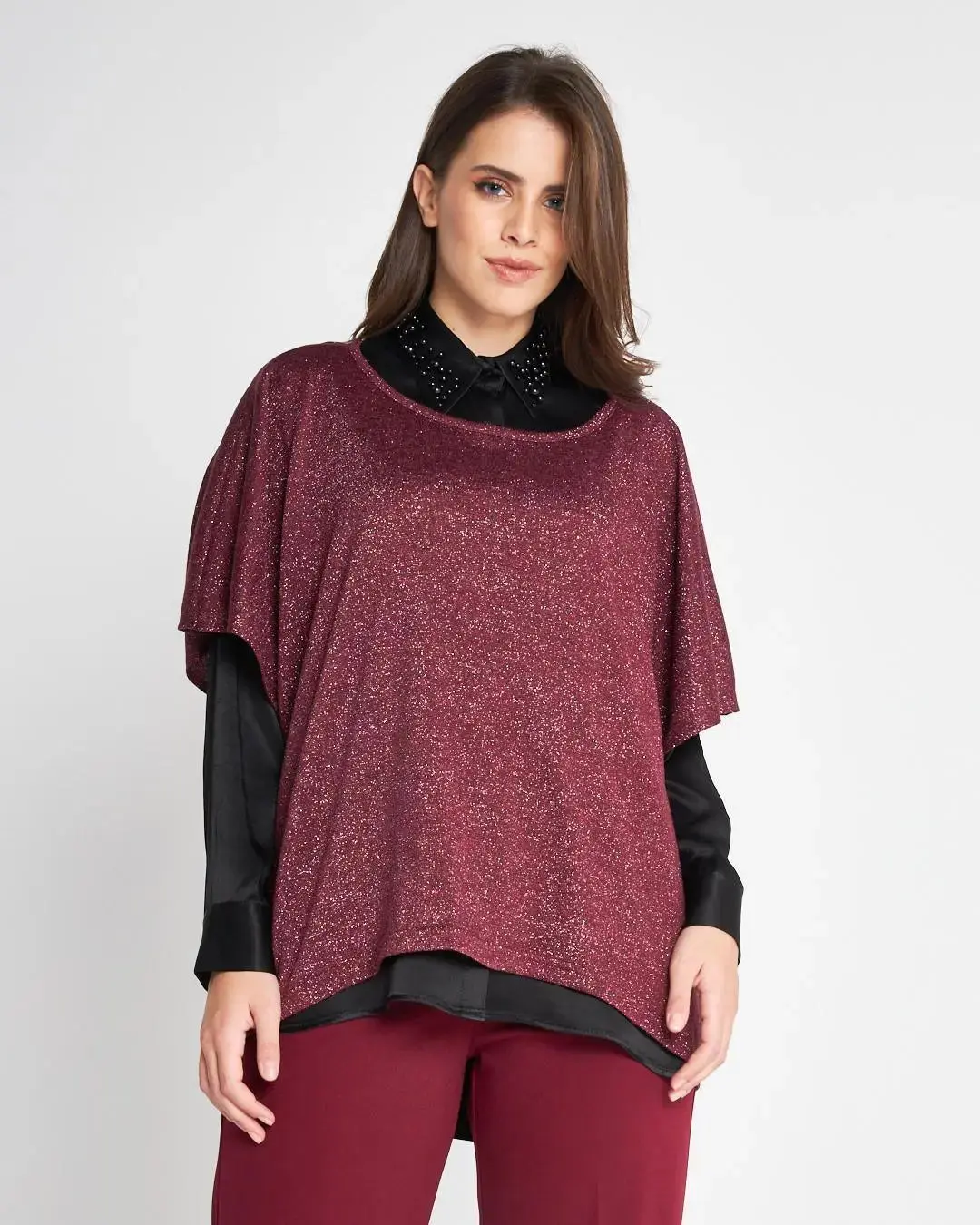Maglia poncho BORDEAUX - Image 2