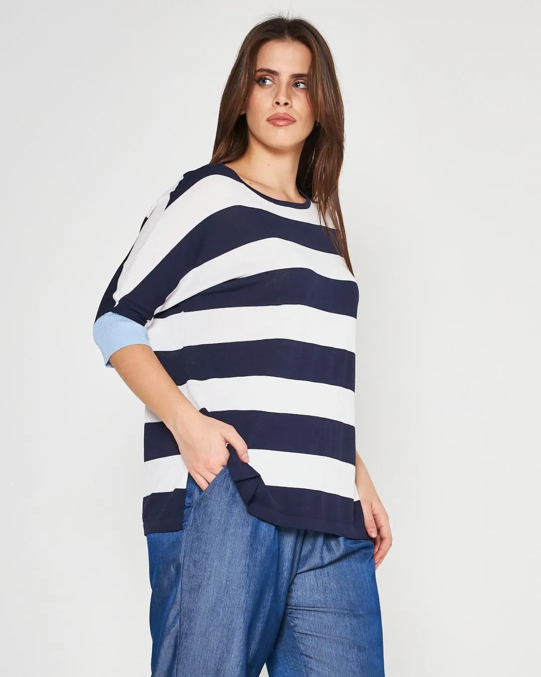 Maglia a righe BLUE NAVY-BIANCO - Image 4