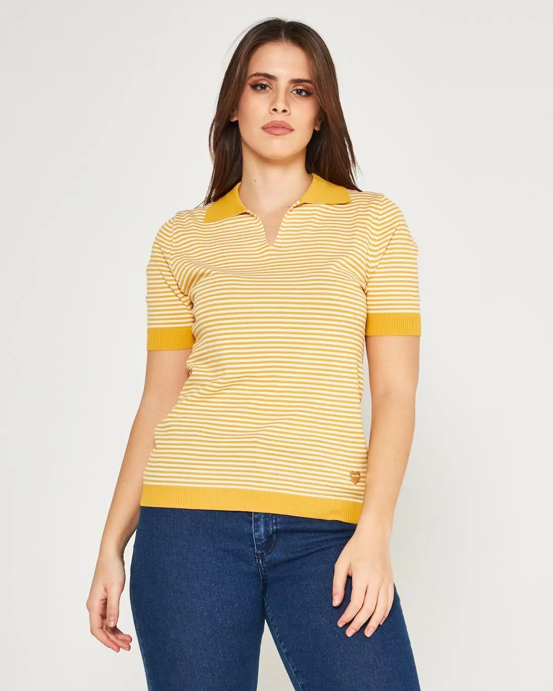 Polo righe MOSTARDA