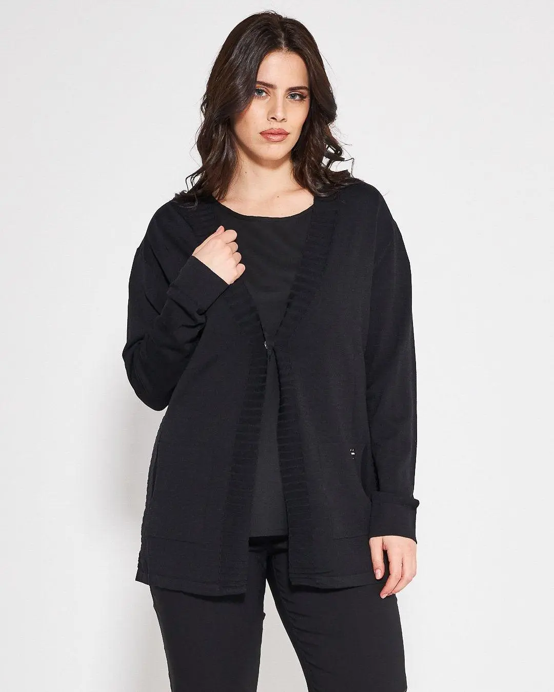 Cardigan scollo  a V NERO