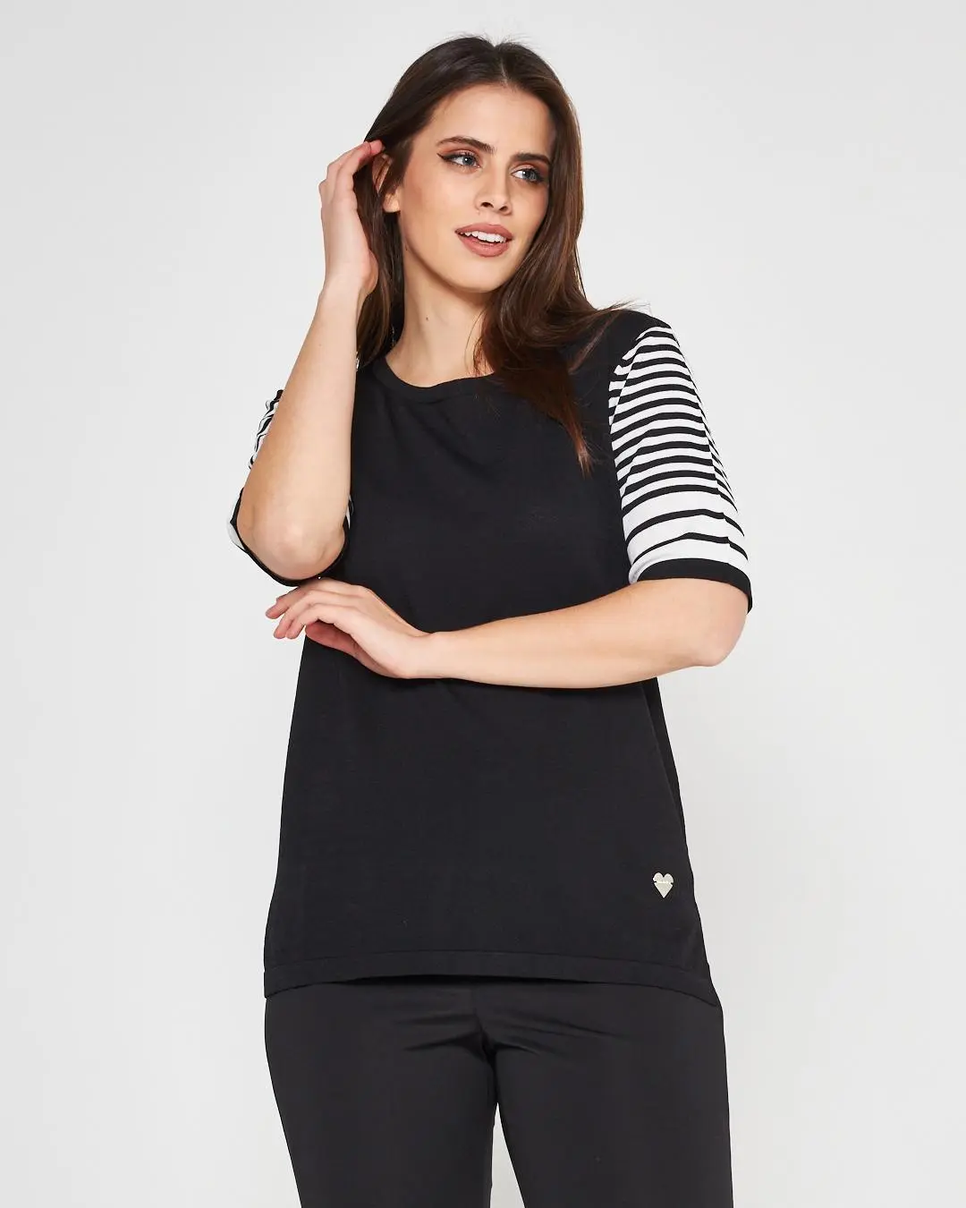 Maglia a righe NERO-BIANCO - Image 4