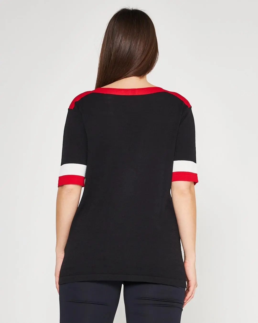 Maglia profili a contrasto NERO - Image 5